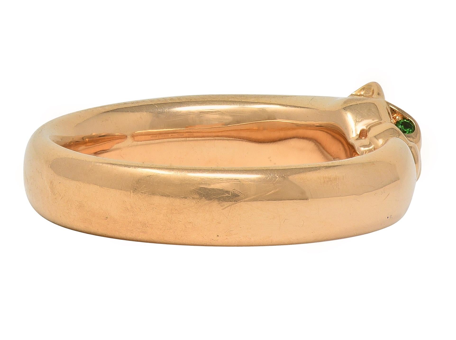 Cartier Contemporary Onyx Tsavorite 18K Gold Pantheré de Cartier Cuff Ring