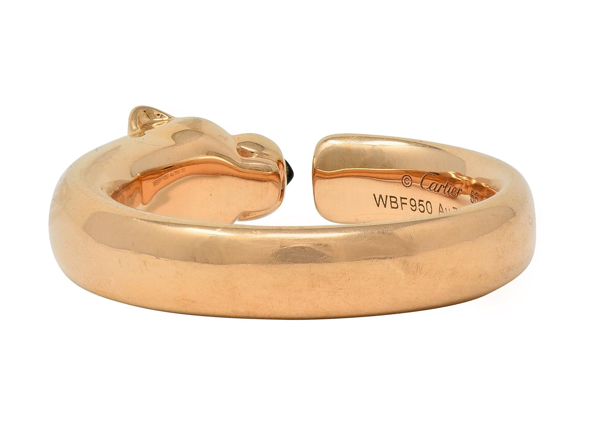 Cartier Contemporary Onyx Tsavorite 18K Gold Pantheré de Cartier Cuff Ring