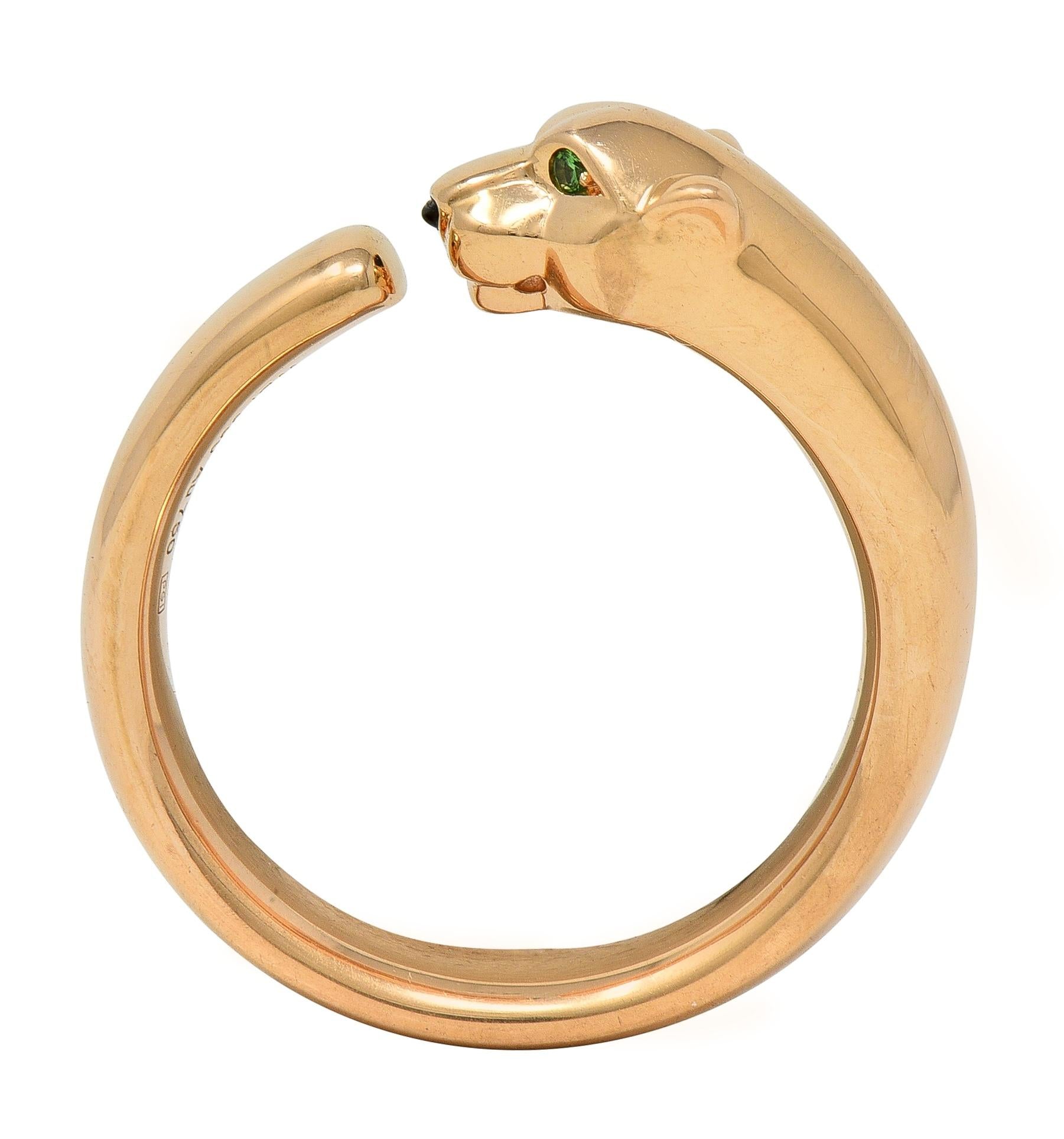 Cartier Contemporary Onyx Tsavorite 18K Gold Pantheré de Cartier Cuff Ring