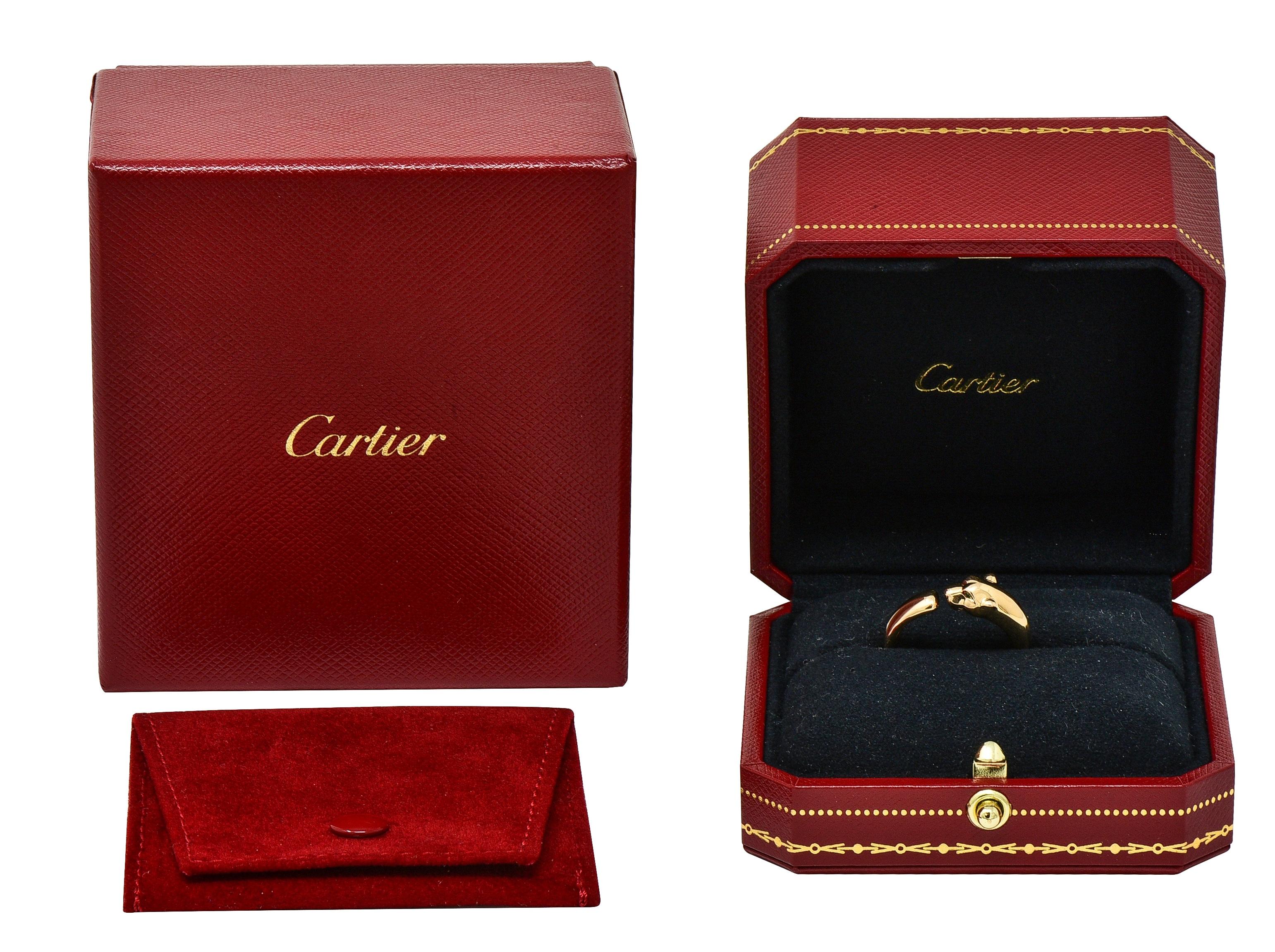 Cartier Contemporary Onyx Tsavorite 18K Gold Pantheré de Cartier Cuff Ring