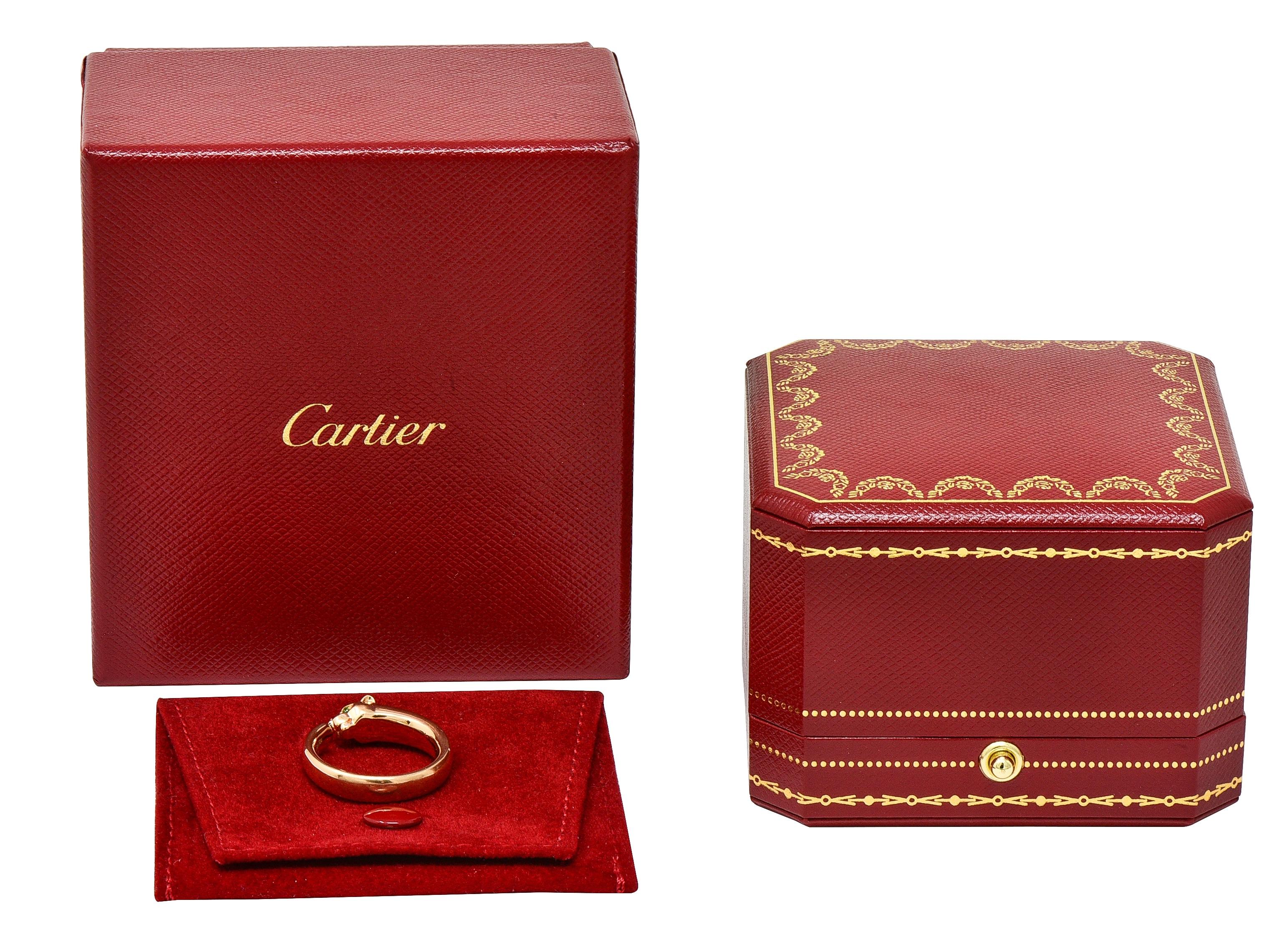 Cartier Contemporary Onyx Tsavorite 18K Gold Pantheré de Cartier Cuff Ring