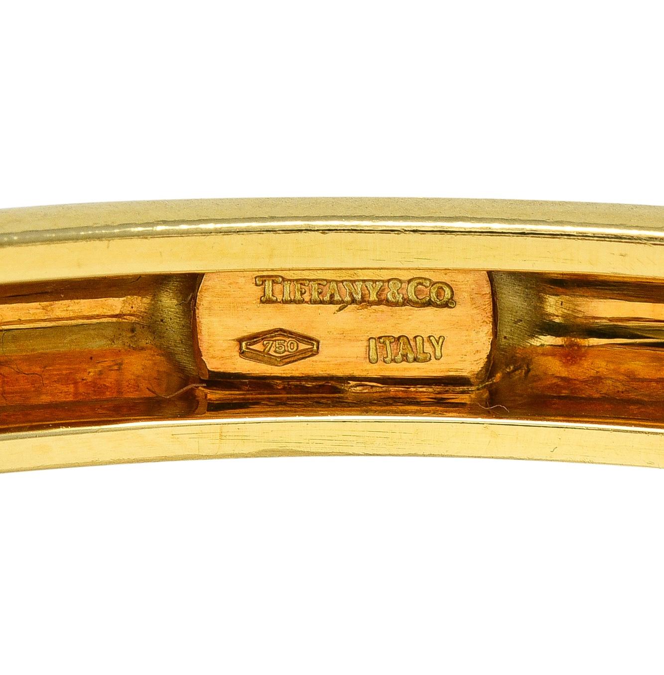 Tiffany & Co. 1960's 2.00 CTW Ruby 18 Karat Yellow Gold Vintage Bangle Bracelet
