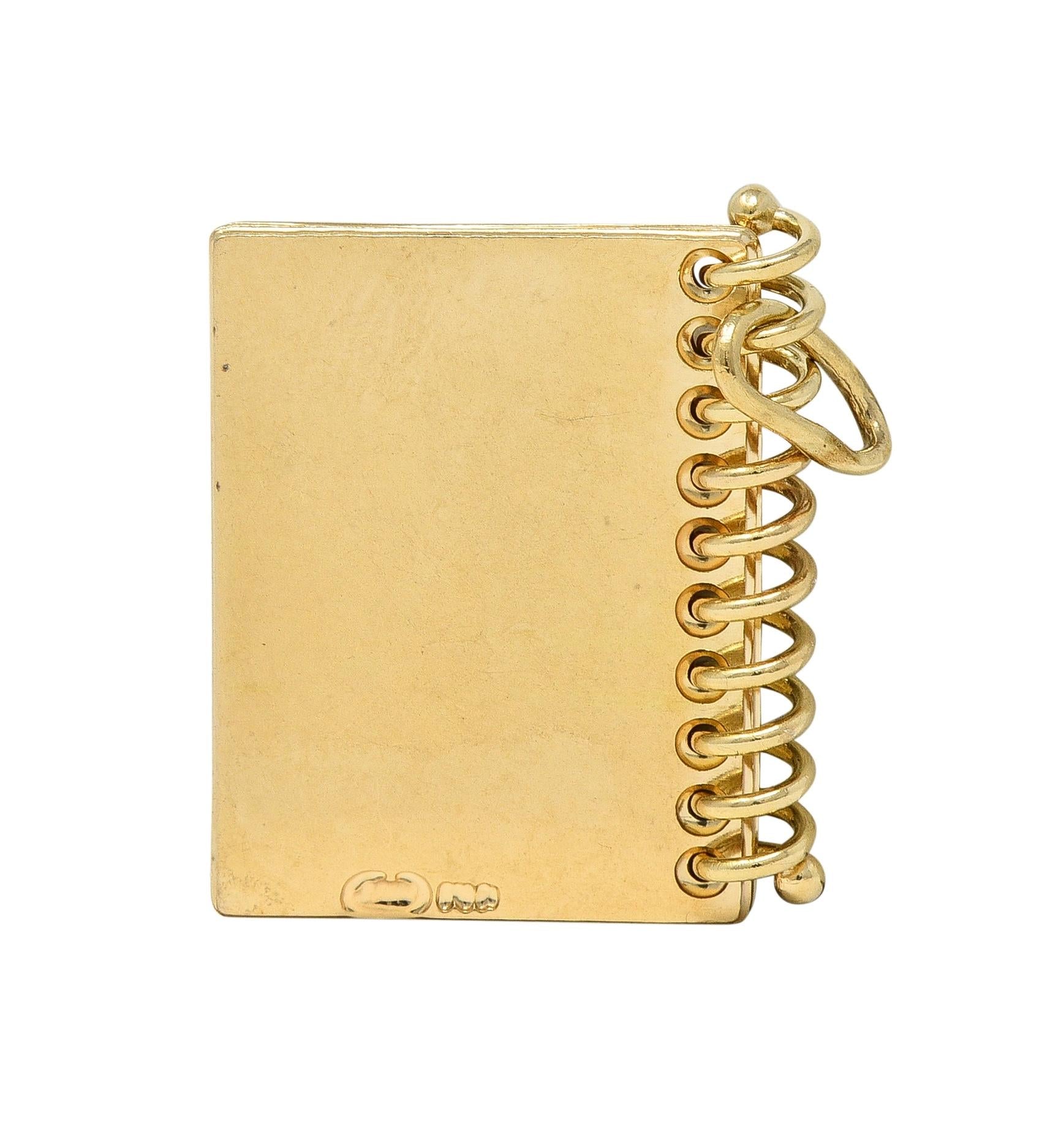 1960's 14 Karat Yellow Gold Vintage Passport Pendant Charm