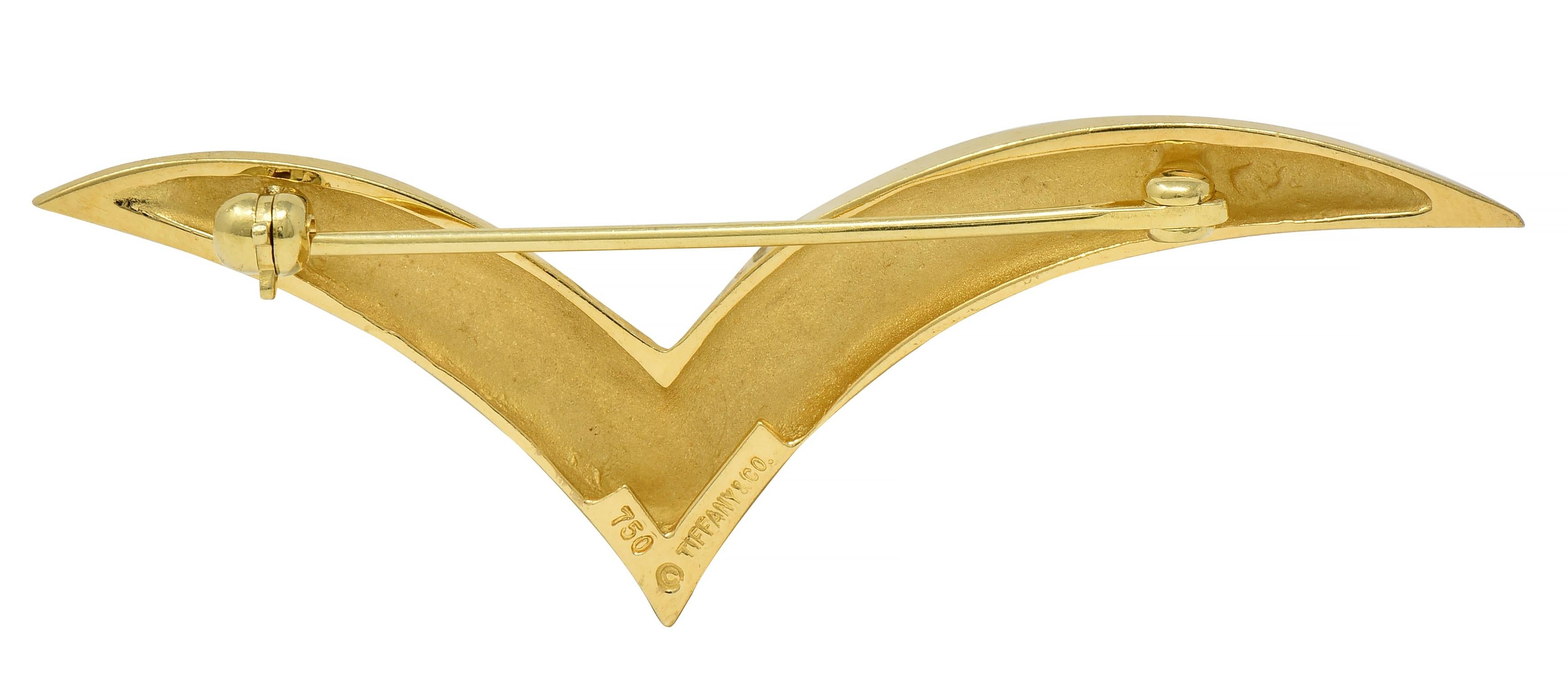 Tiffany & Co. 1980's 18 Karat Yellow Gold Vintage Seagull Brooch