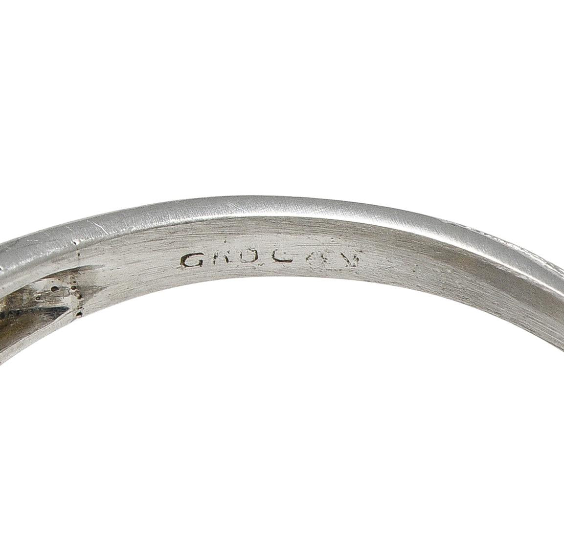 Edwardian 2.93 CTW Sapphire Diamond Platinum Antique Feather Toi-Et-Moi Ring