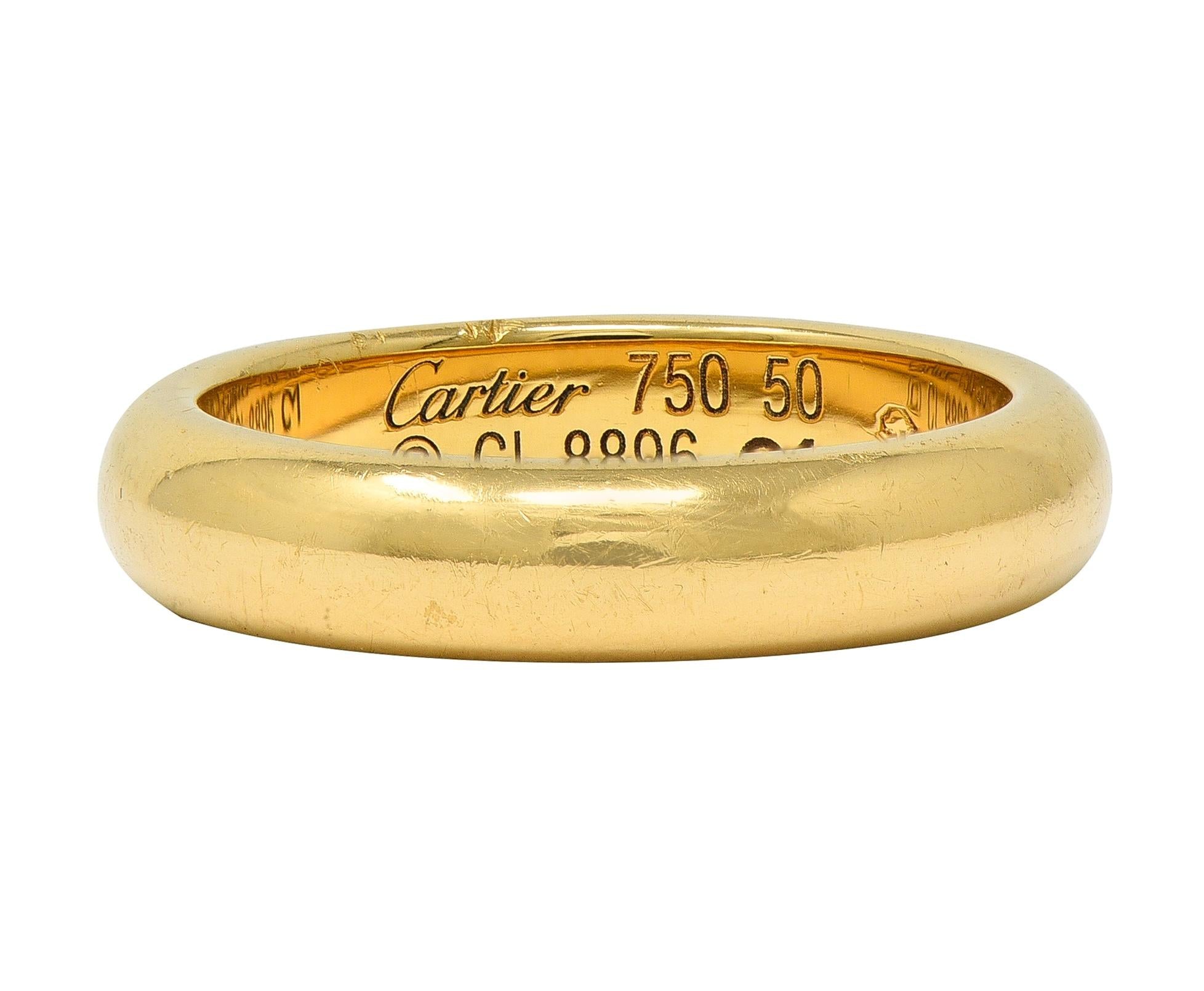 Cartier 2000's 18 Karat Yellow Gold Wedding Band Ring