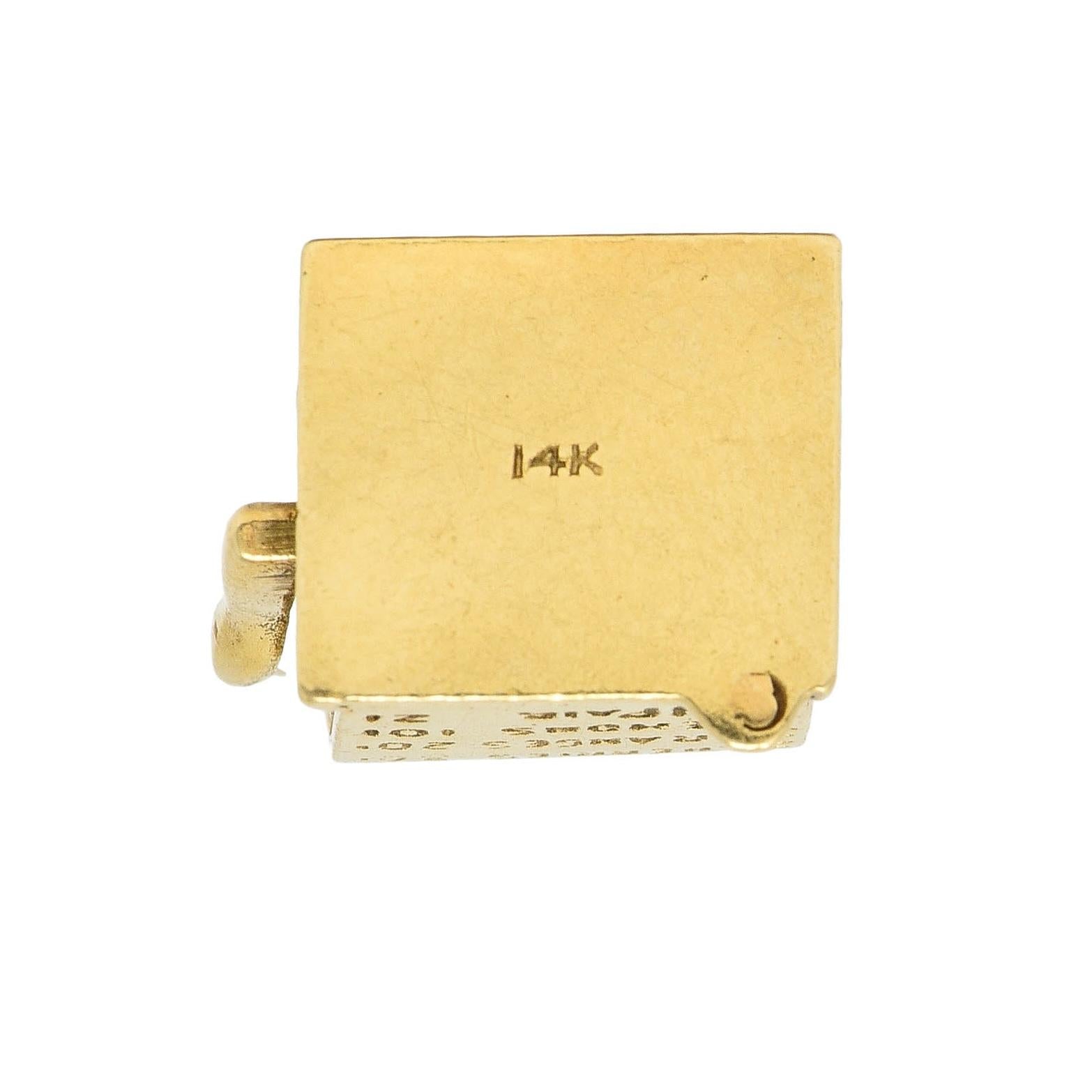 Retro 1940's Enamel 14 Karat Yellow Gold Slot Machine Vintage Charm