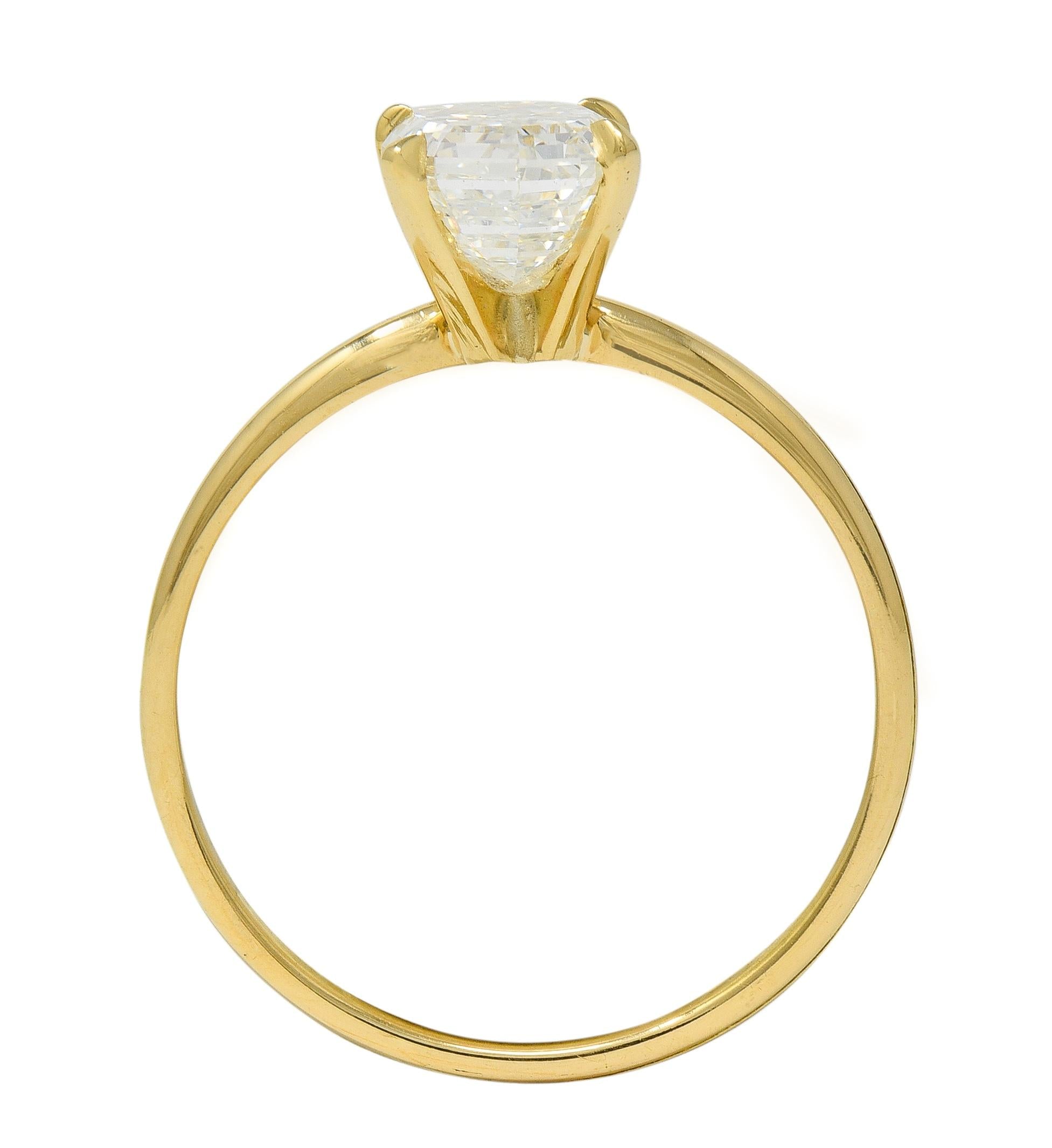 Contemporary 2.06 CTW Oval Diamond 18K Gold Solitaire Engagement Ring GIA