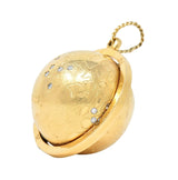 Cartier 1960's Diamond 14 Karat Yellow Gold Spinning World Globe Pendant