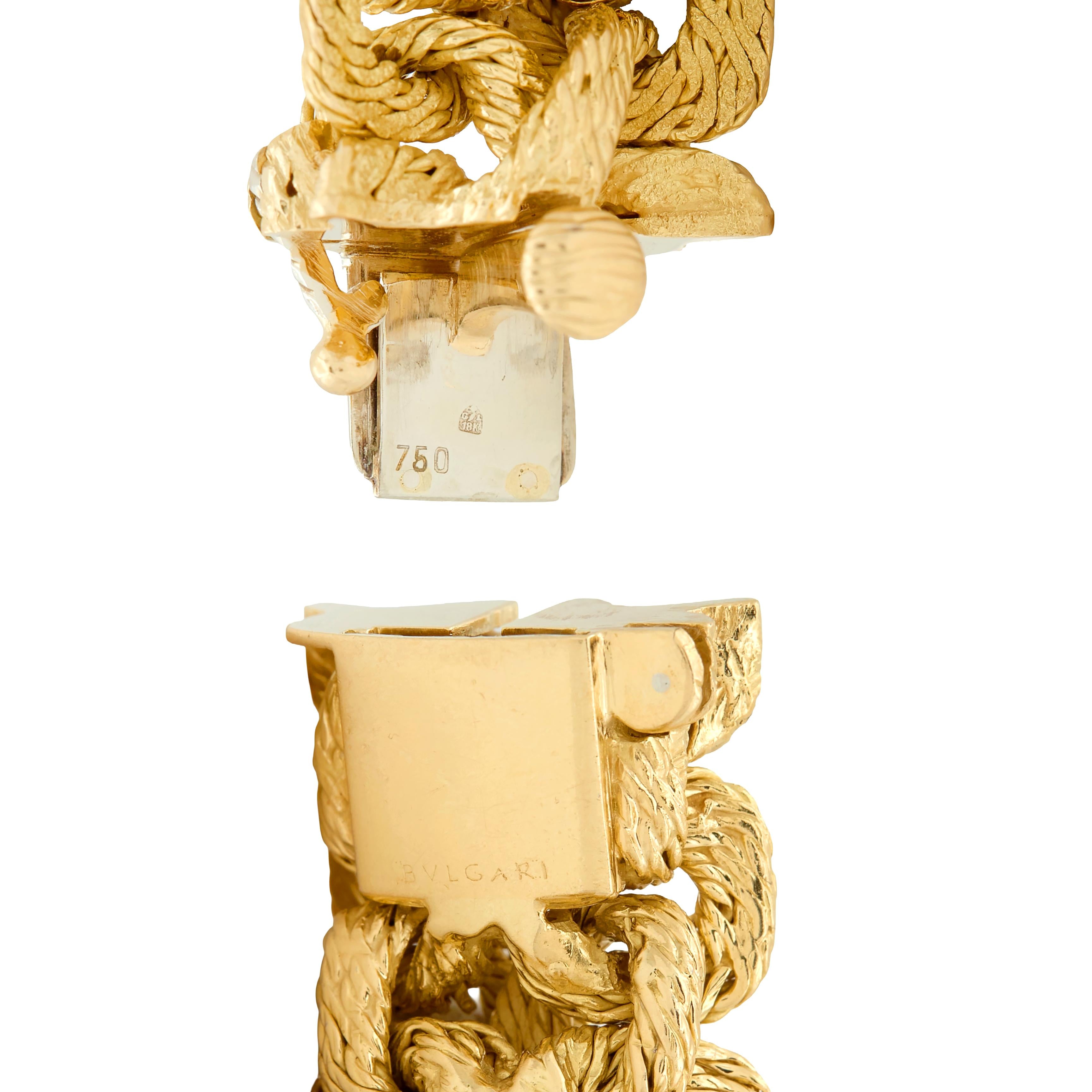 Bulgari Georges L'Enfant 1970's 18K Gold Vintage Woven Mesh Link Bracelet