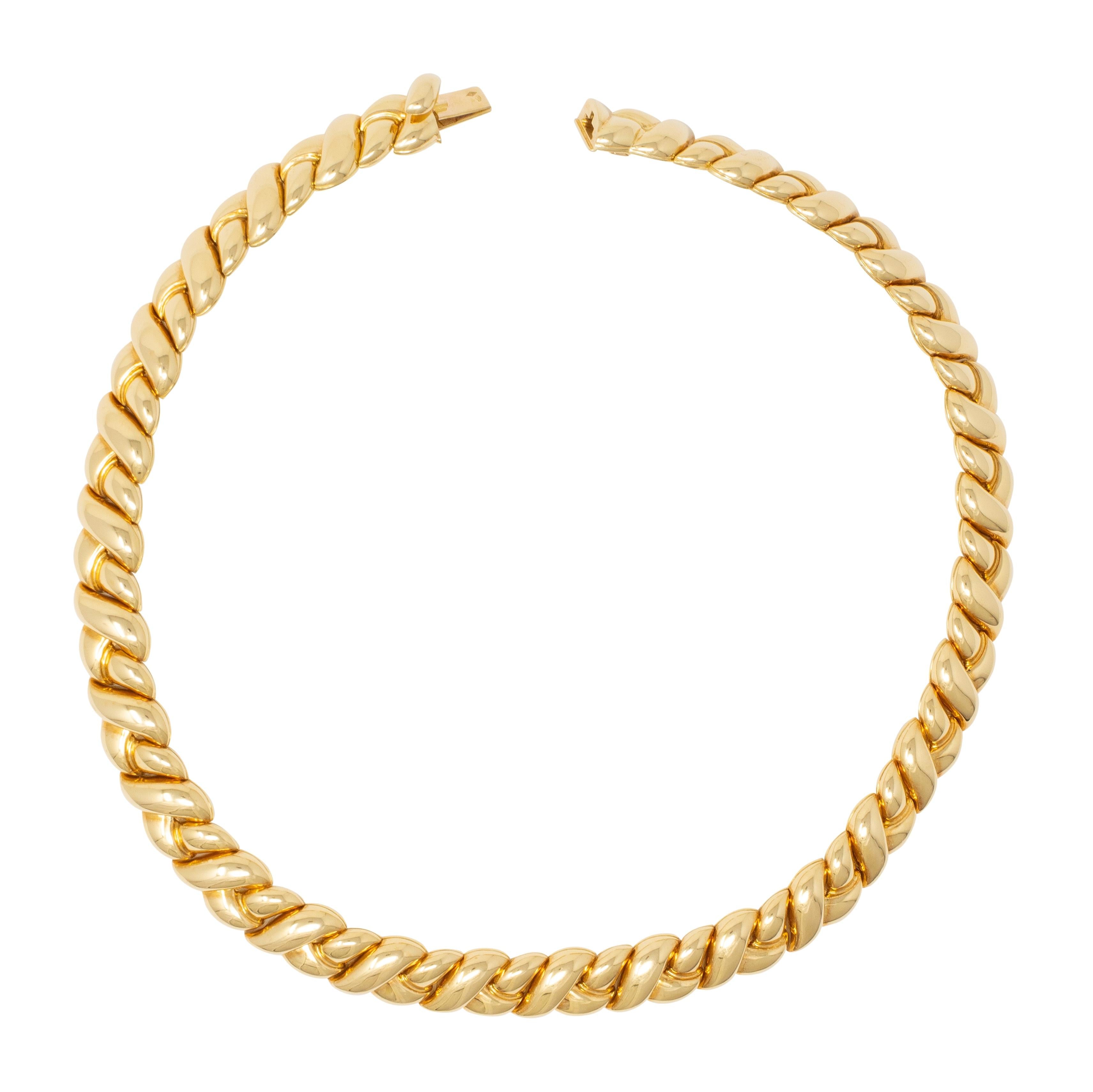 Van Cleef & Arpels French 1980 18K Yellow Gold Vintage Braided Collar Necklace