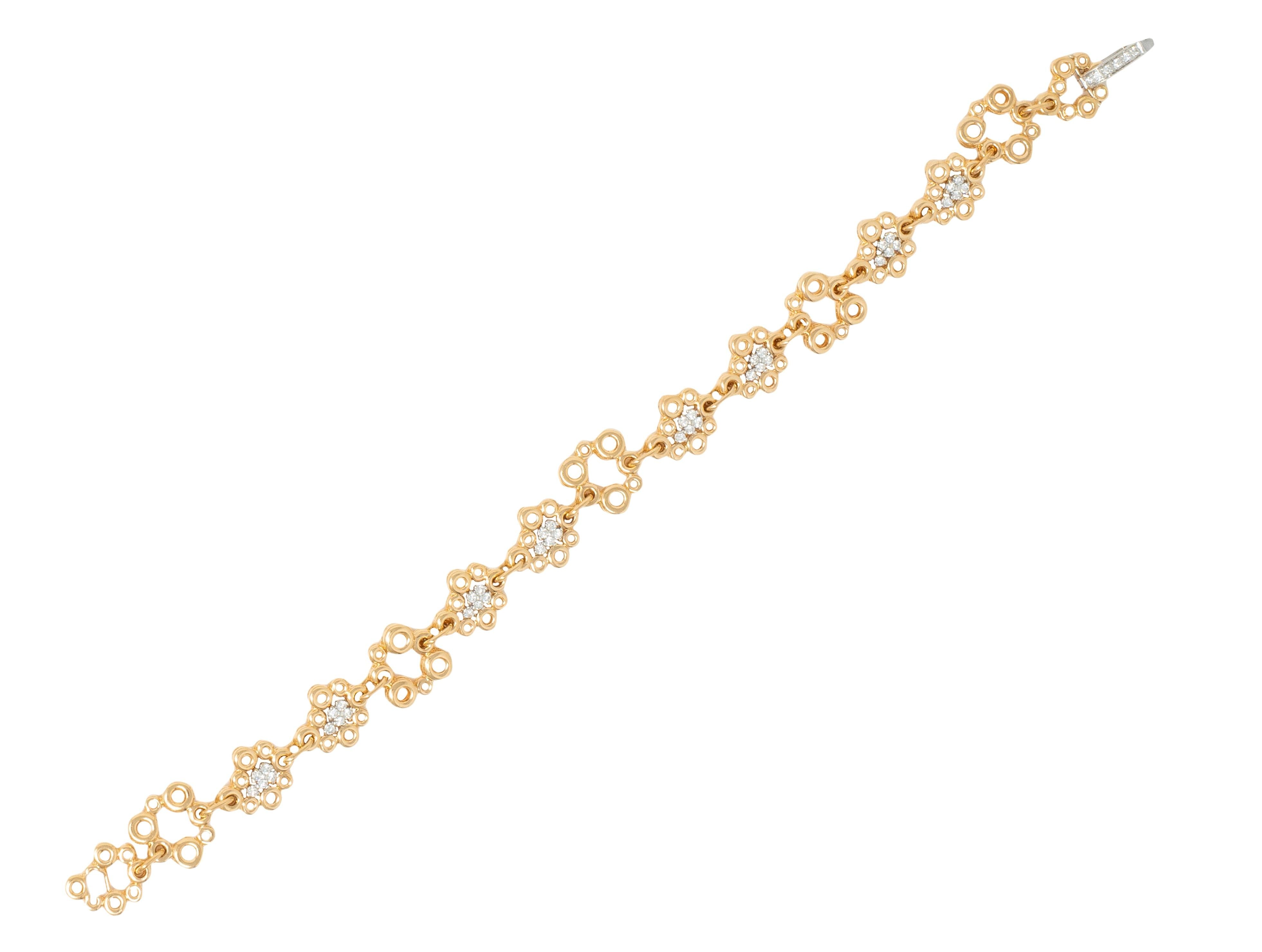 Roberto Coin Diamond 18 Karat Yellow Two-Tone Gold Bubble Bracelet