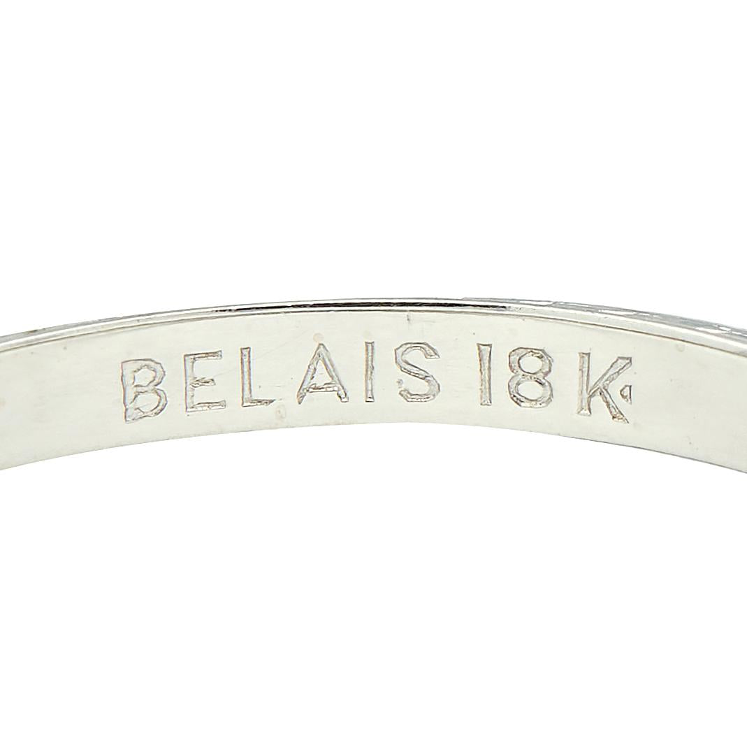 Belais Art Deco 18 Karat White Gold Orange Blossom Wheat Wedding Band Ring