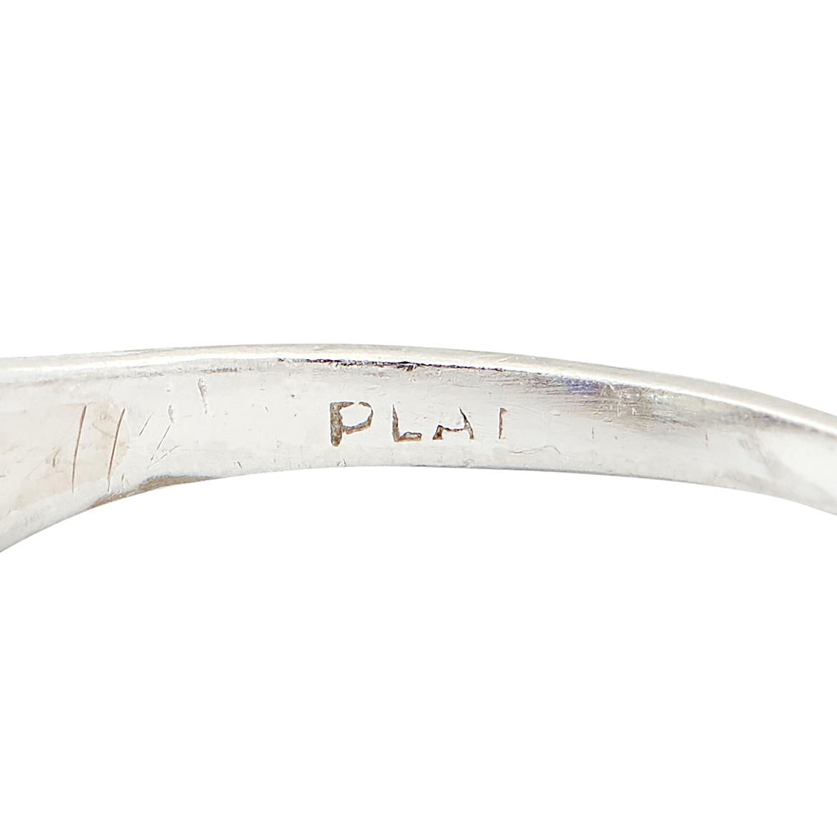 Art Deco 1.24 CTW Old European Diamond Sapphire Platinum Foliate Engagement Ring