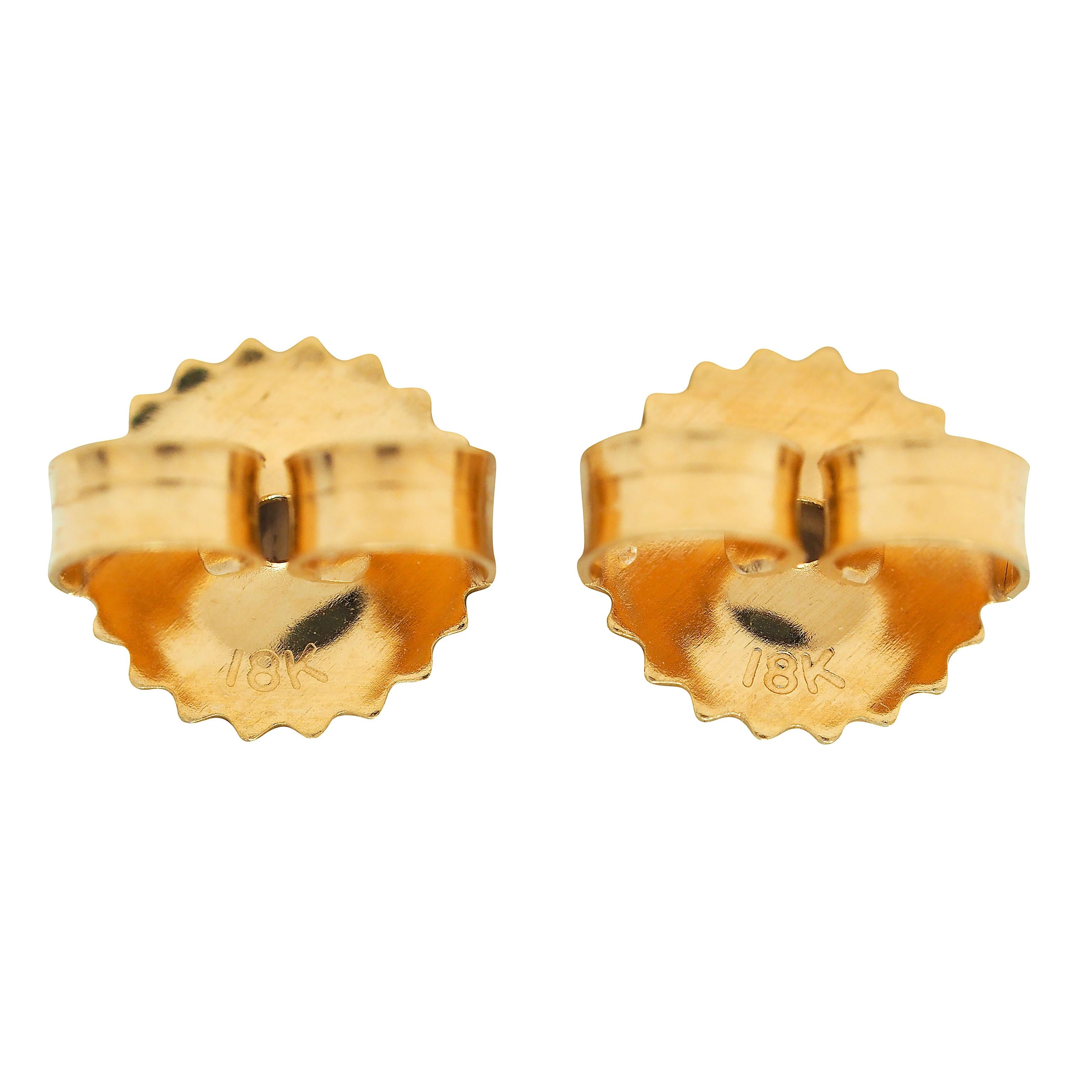 Contemporary 1.99 CTW Fancy Sapphire Diamond 18 Karat Two-Tone Gold Drop Earring