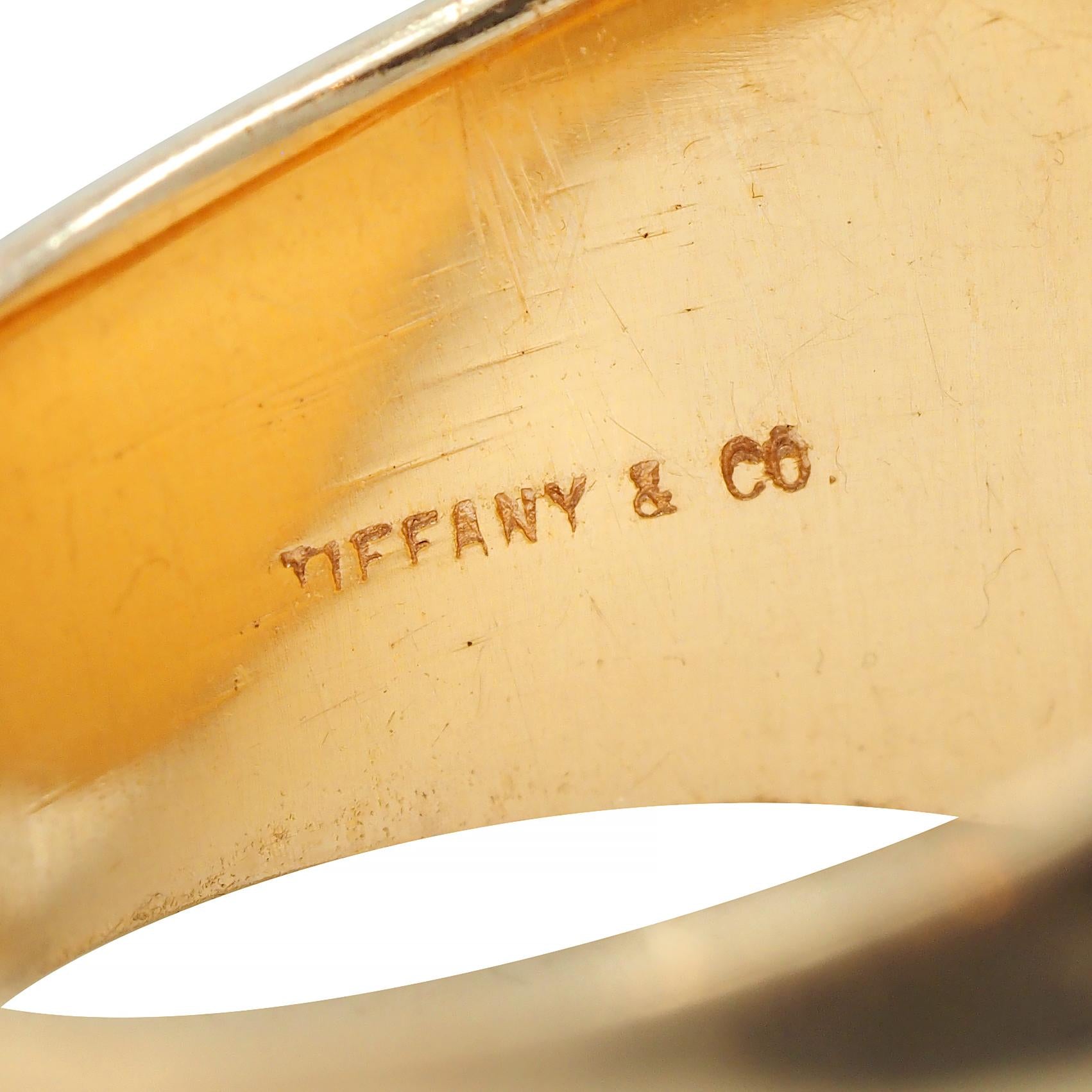 Tiffany & Co. 1970's 14 Karat Yellow Gold TED Unisex Vintage Signet Ring