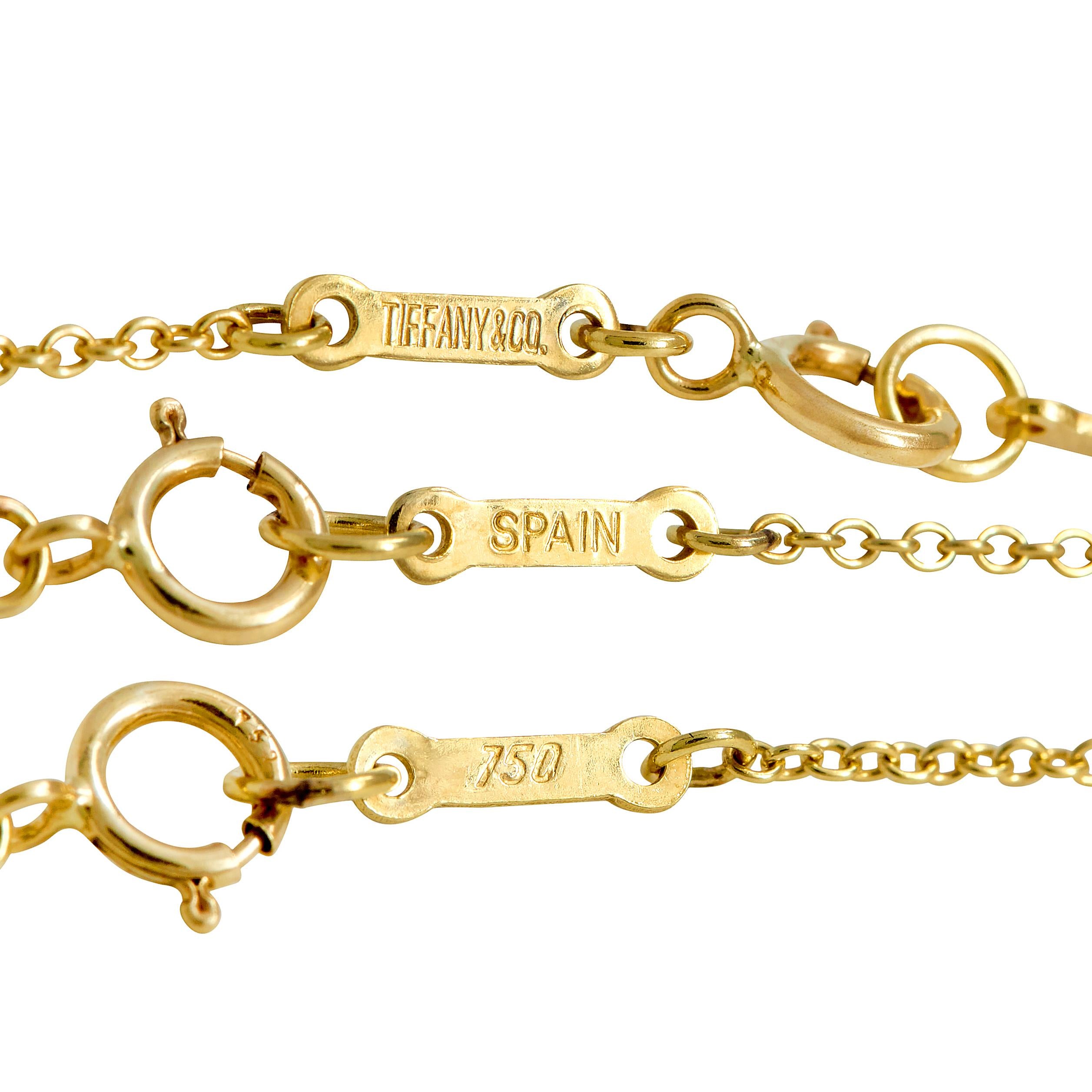 Tiffany & Co. Elsa Peretti 18K Yellow Gold Small Open Heart Pendant Necklace