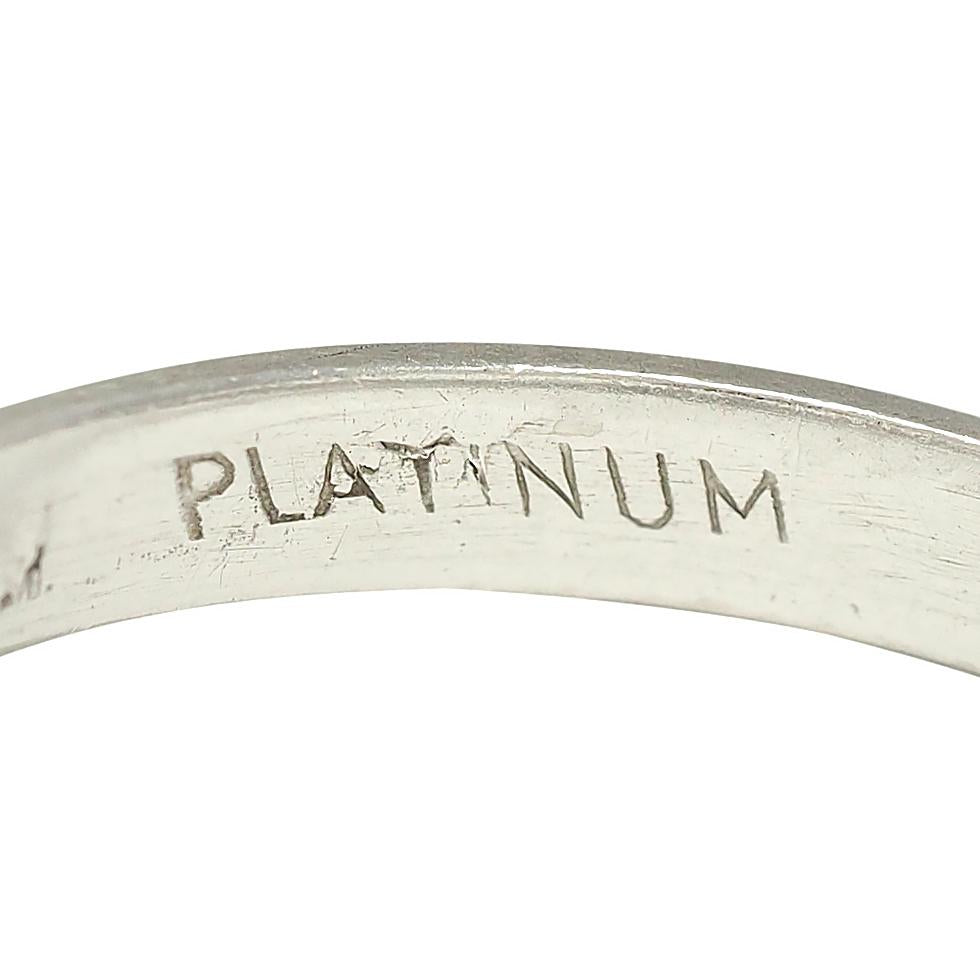 Art Deco Platinum Vintage Orange Blossom Wedding Band Ring