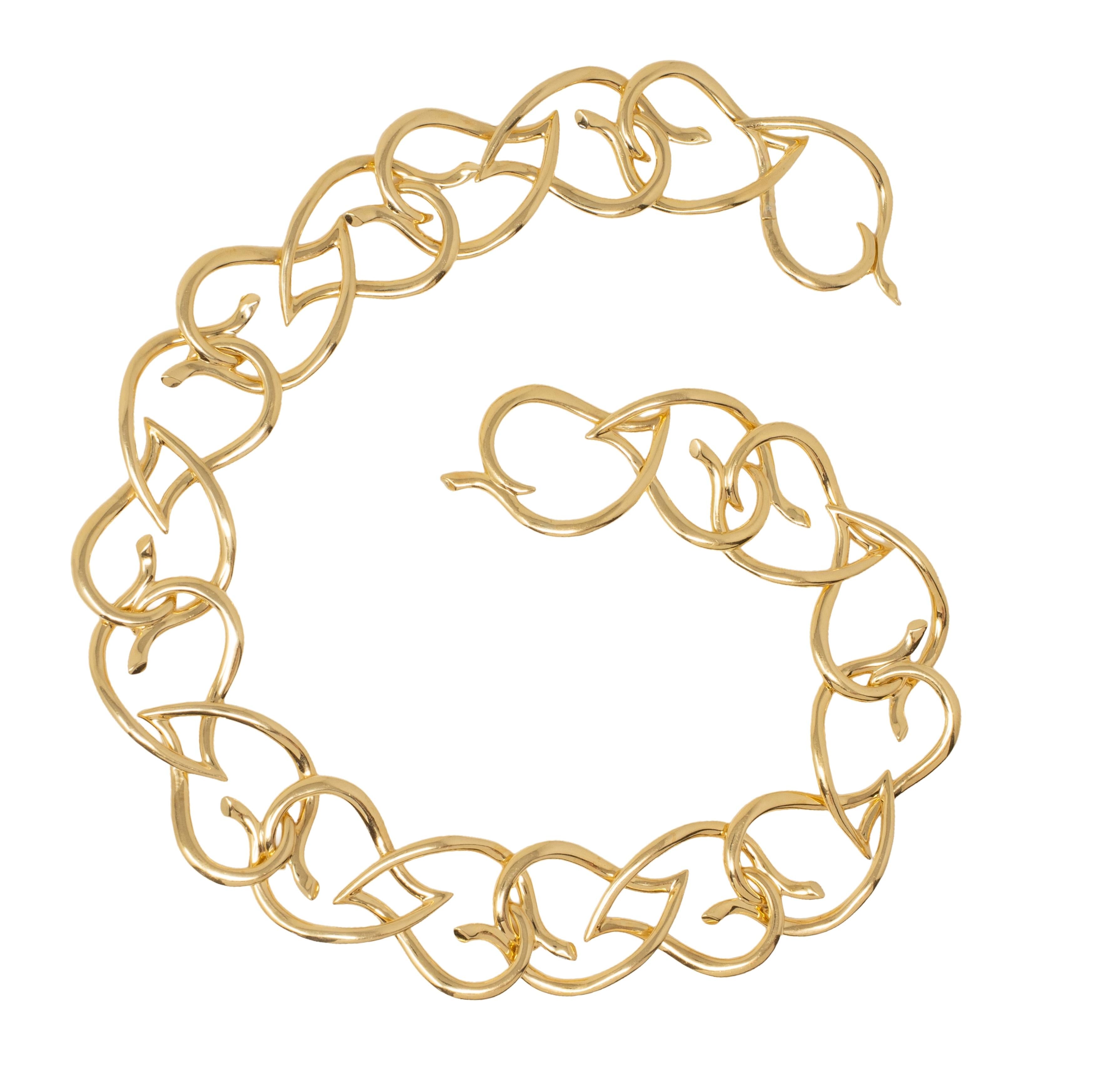Tiffany & Co. 1983 18K Yellow Gold Vintage Foliate Fancy Link Chain Necklace