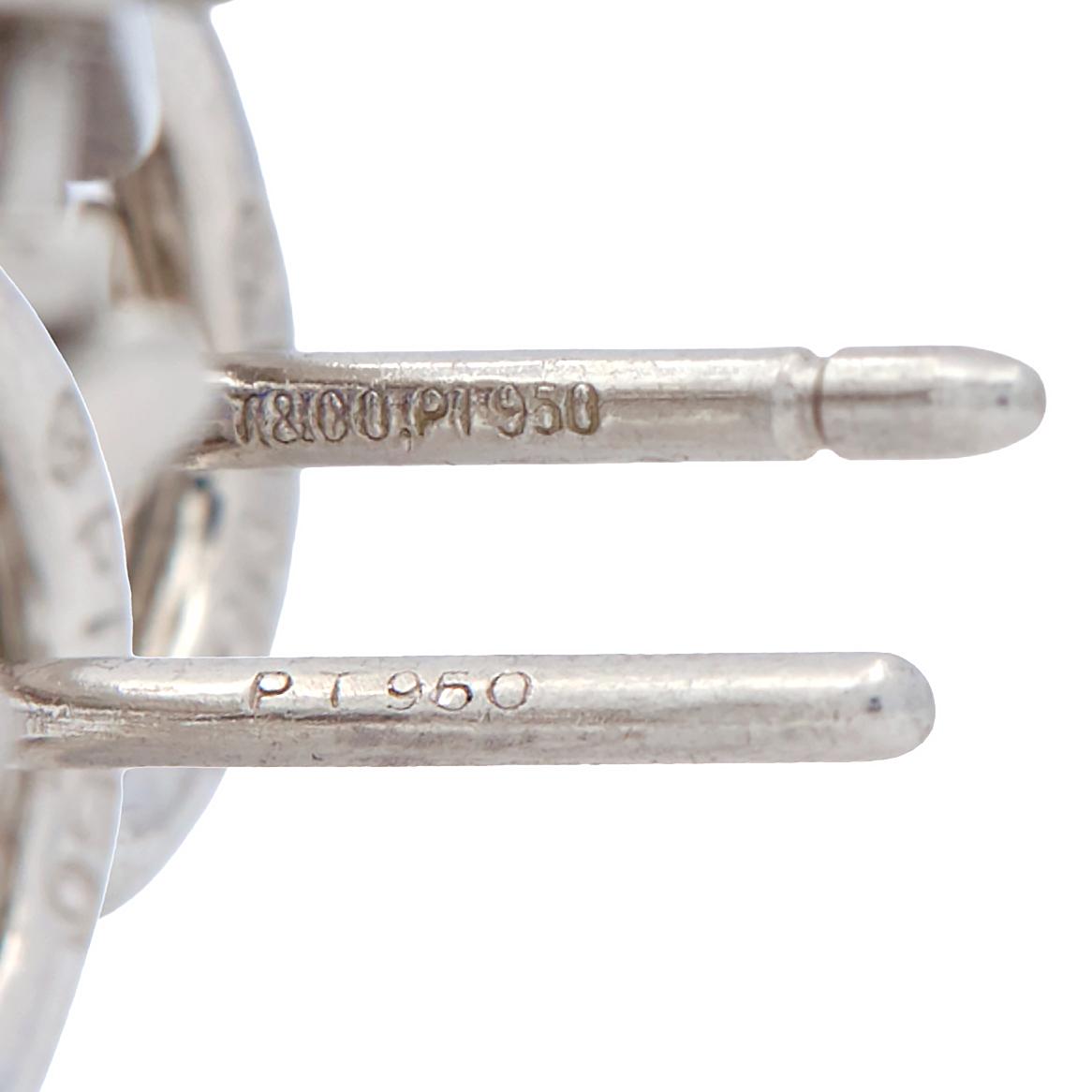 Tiffany & Co. 8.14 CTW Diamond Sapphire Platinum Vintage Cluster Earrings
