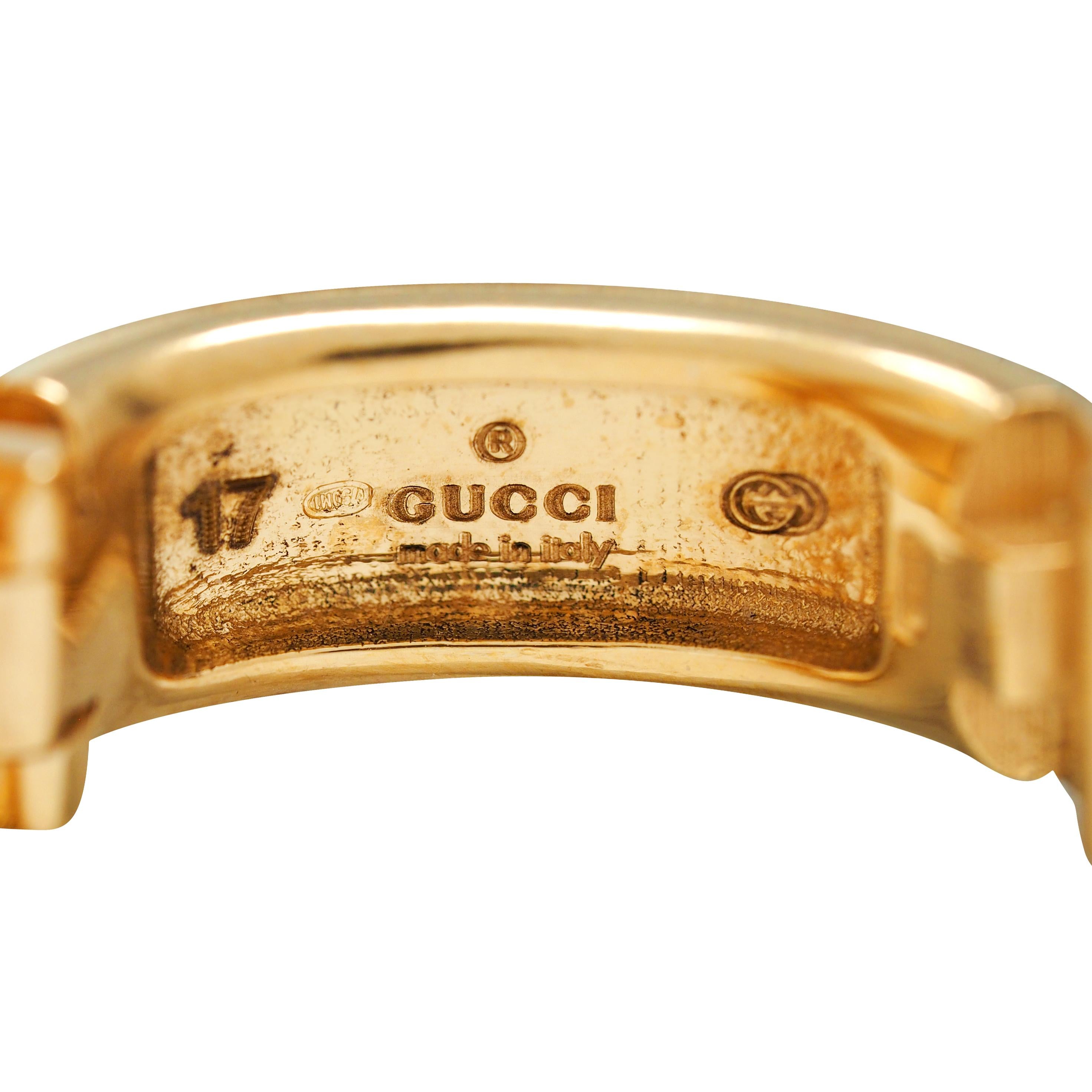 Gucci 18 Karat Yellow Gold Vintage Horsebit Link Bracelet