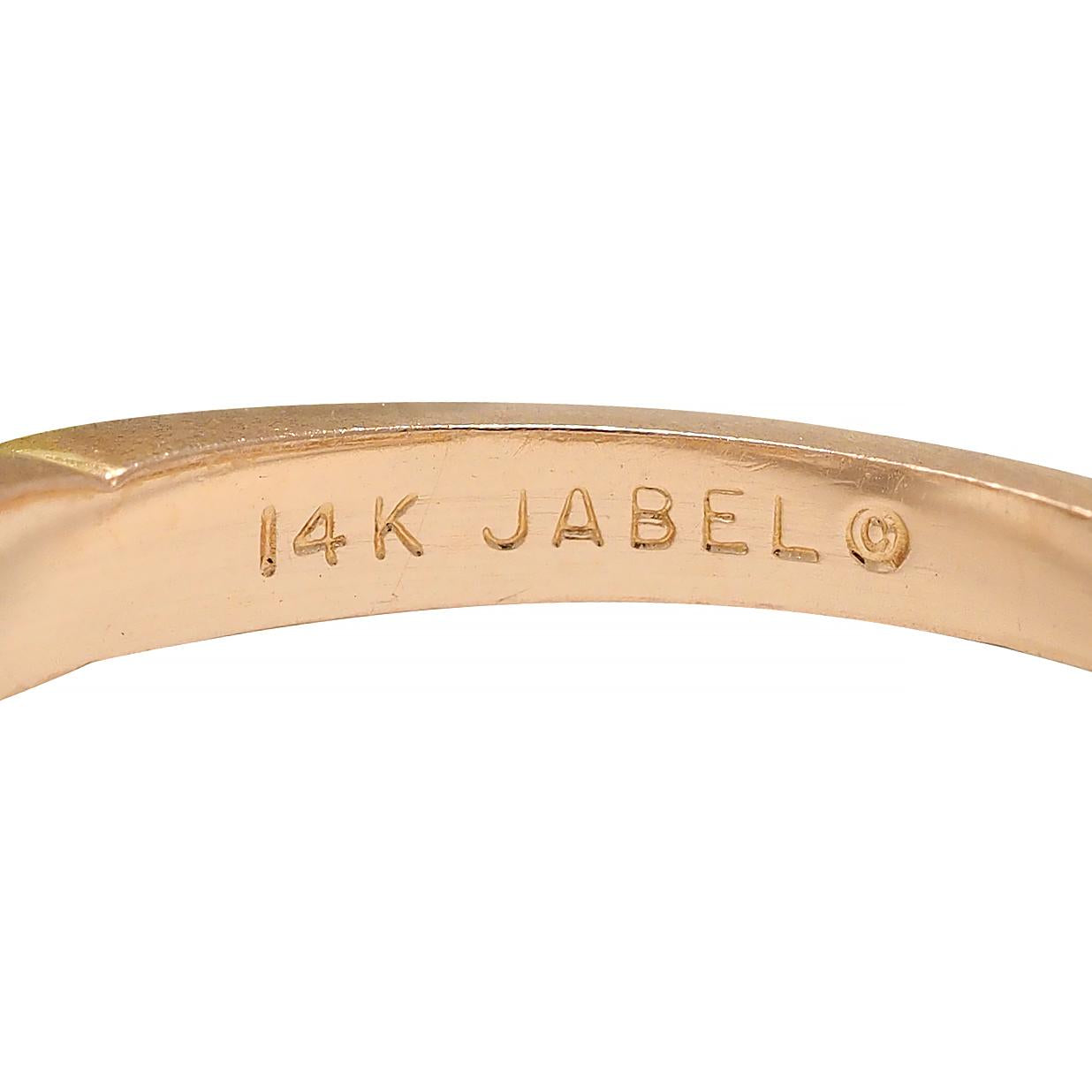 Jabel 0.45 CTW Round Brilliant Diamond 14 Karat Tri-Gold Rose Engagement Ring