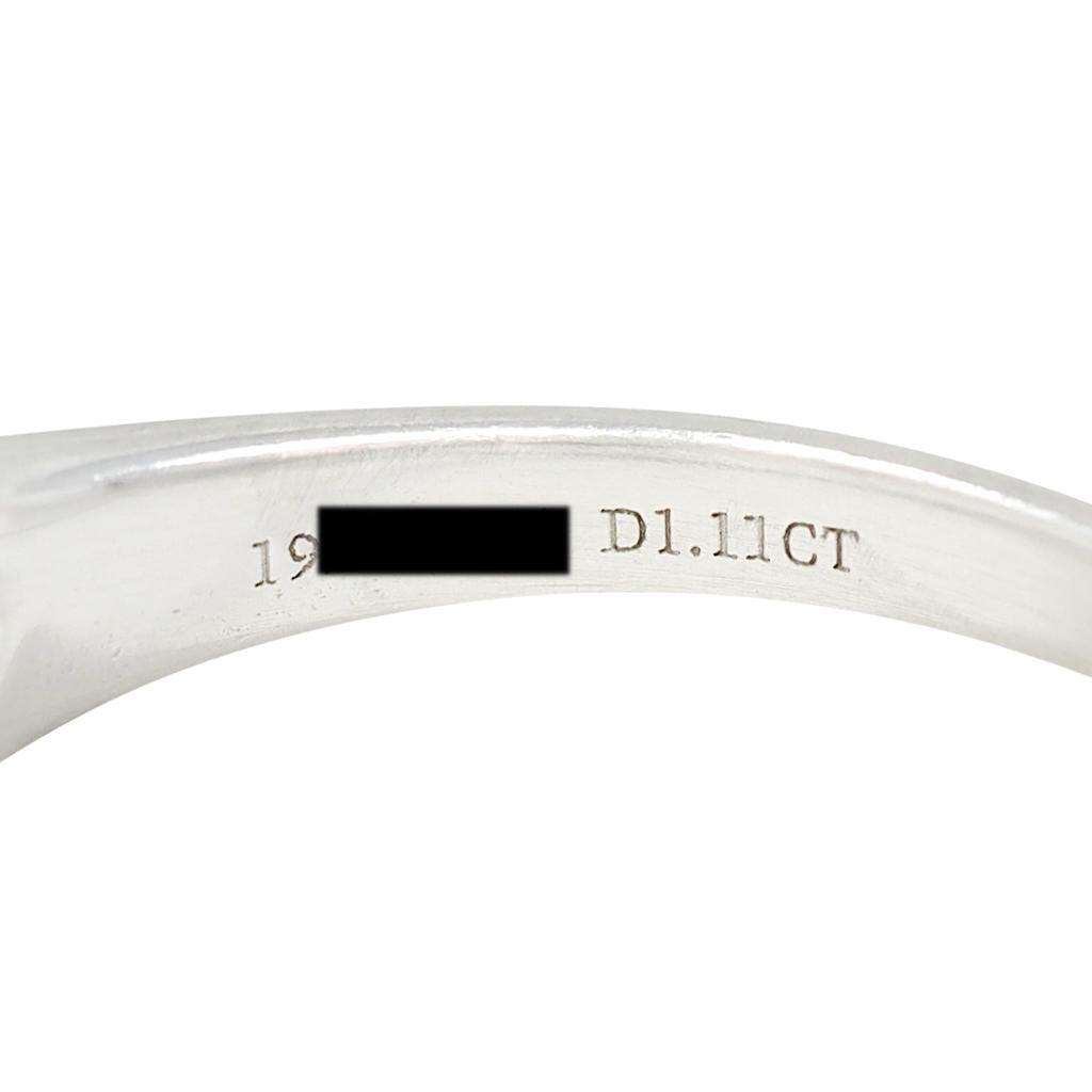 Tiffany & Co. 1.11 Carat Round Diamond Platinum Solitaire Engagement Ring GIA