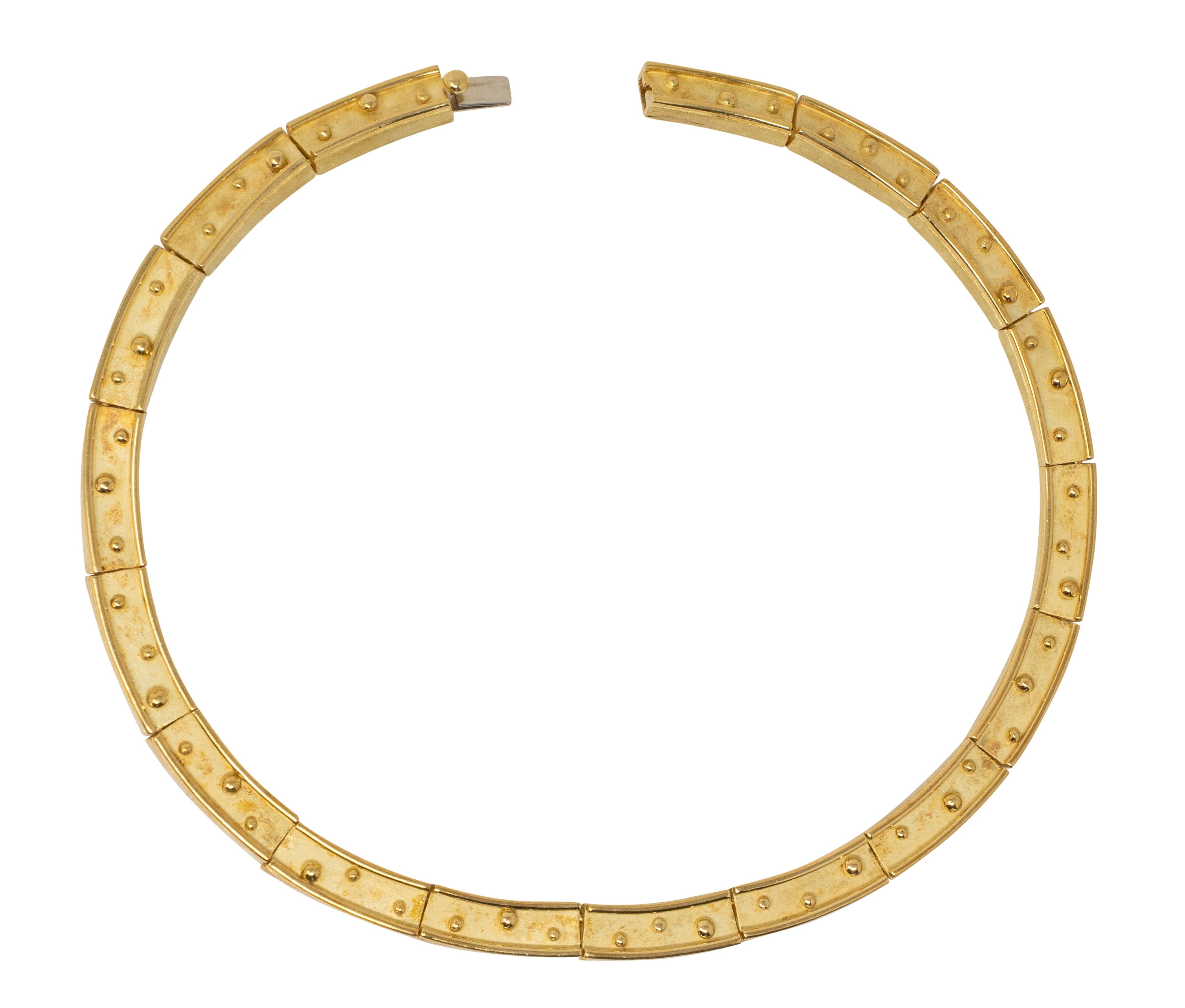 Denise Roberge 1990's 18 Karat Yellow Gold Vintage Spotted Collar Necklace
