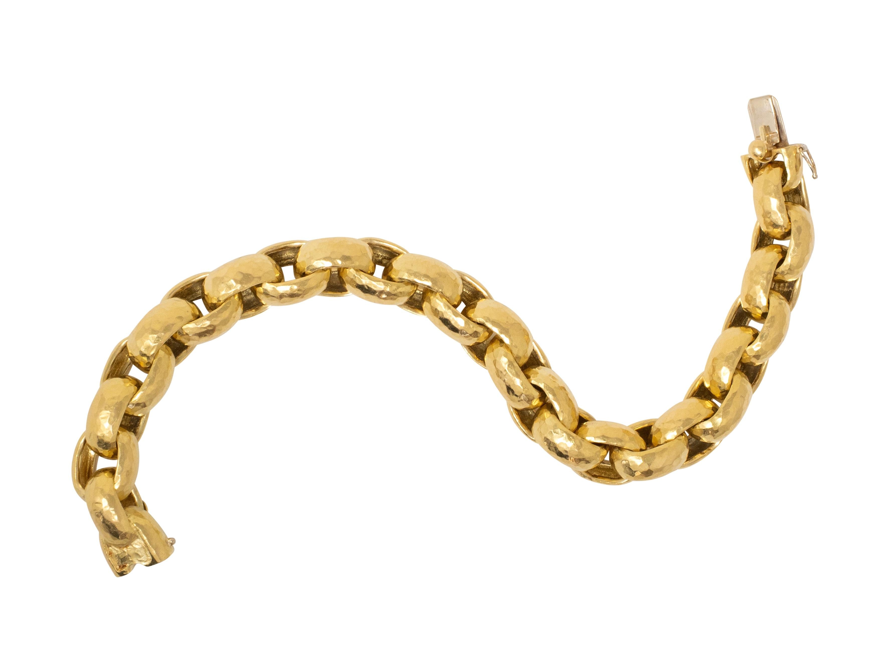 Tiffany & Co. Paloma Picasso 1989 18K Gold Vintage Hammered Rollo Link Bracelet