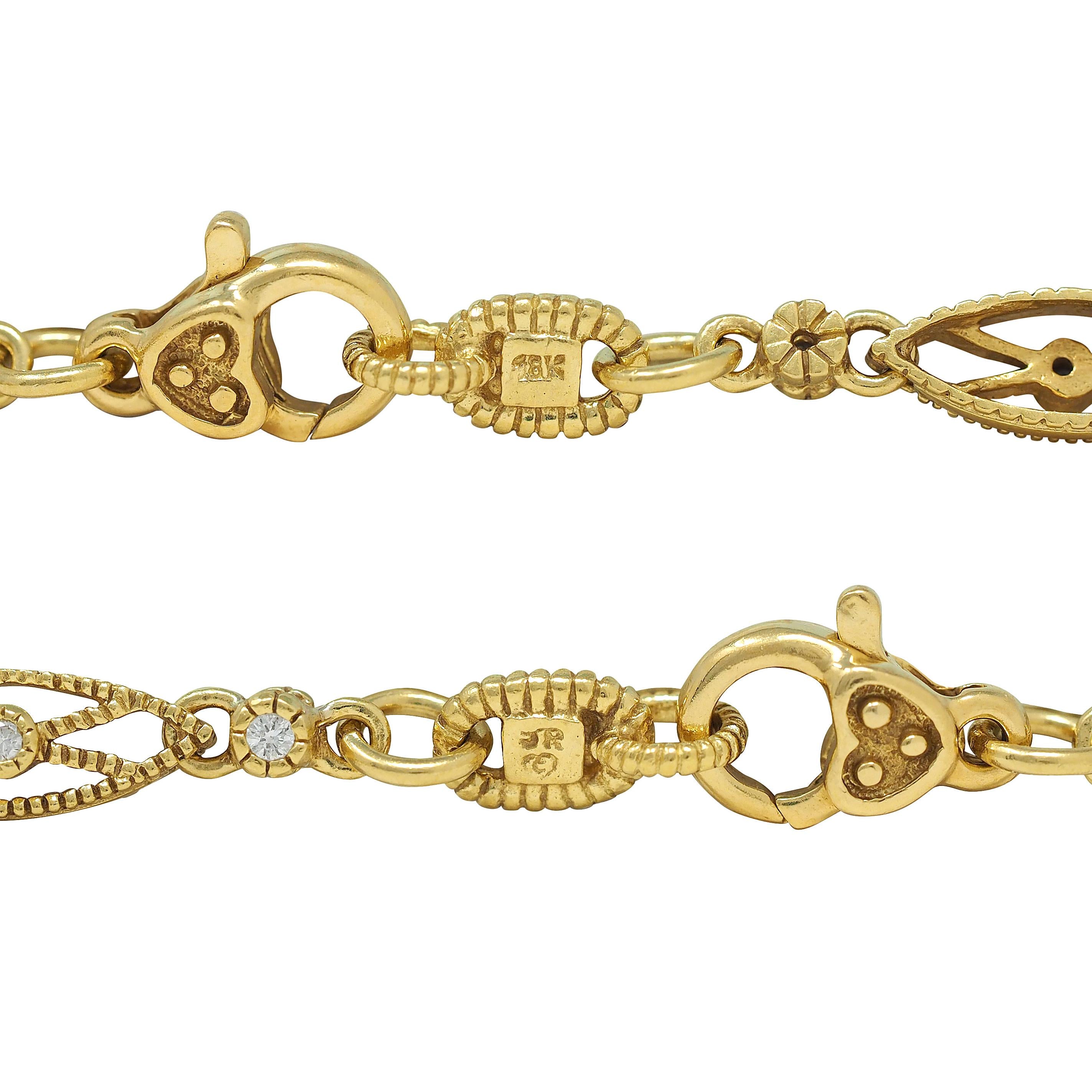 Judith Ripka 2000's Canary Quartz Diamond 18 Karat Gold Sautoir Drop Necklace