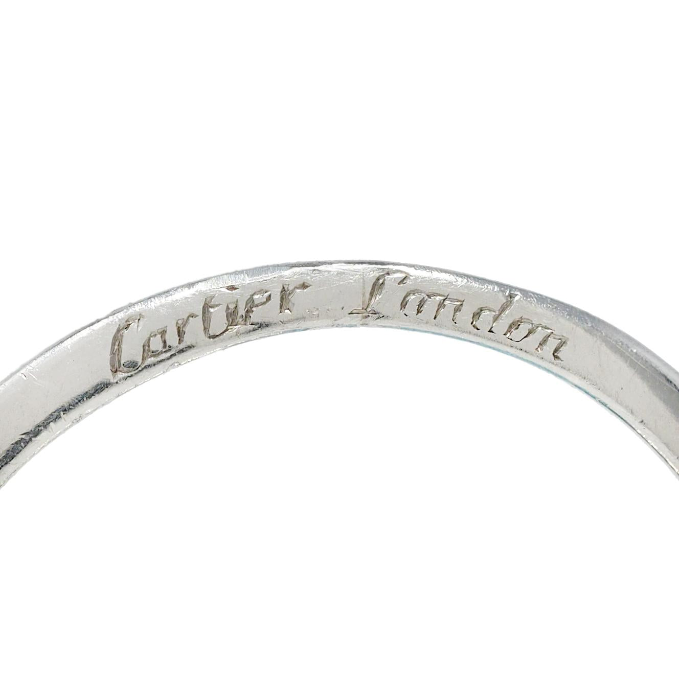 Cartier London 1950 22.30 CTW Aquamarine Diamond Platinum Vintage Cocktail Ring
