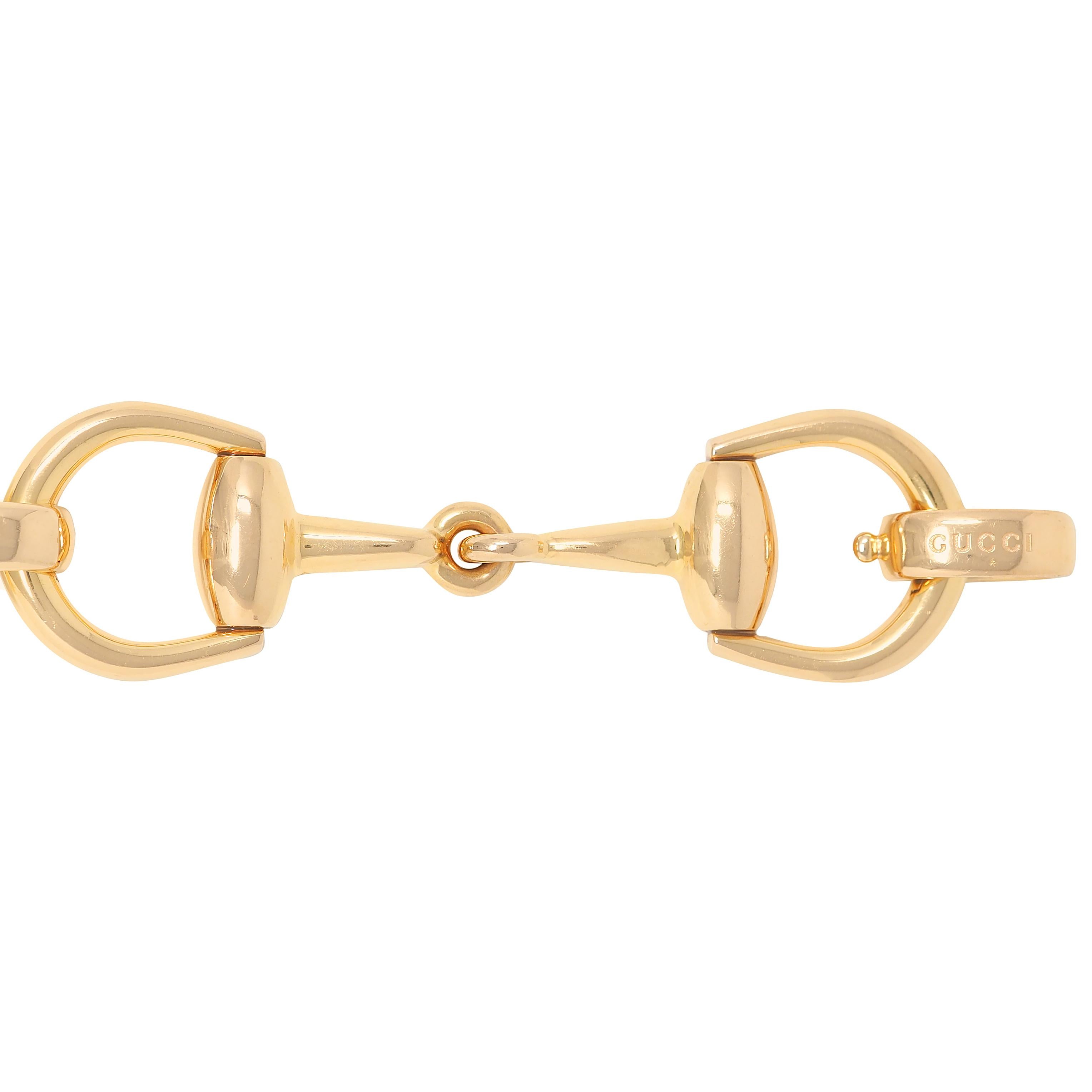 Gucci 18 Karat Yellow Gold Vintage Horsebit Link Bracelet
