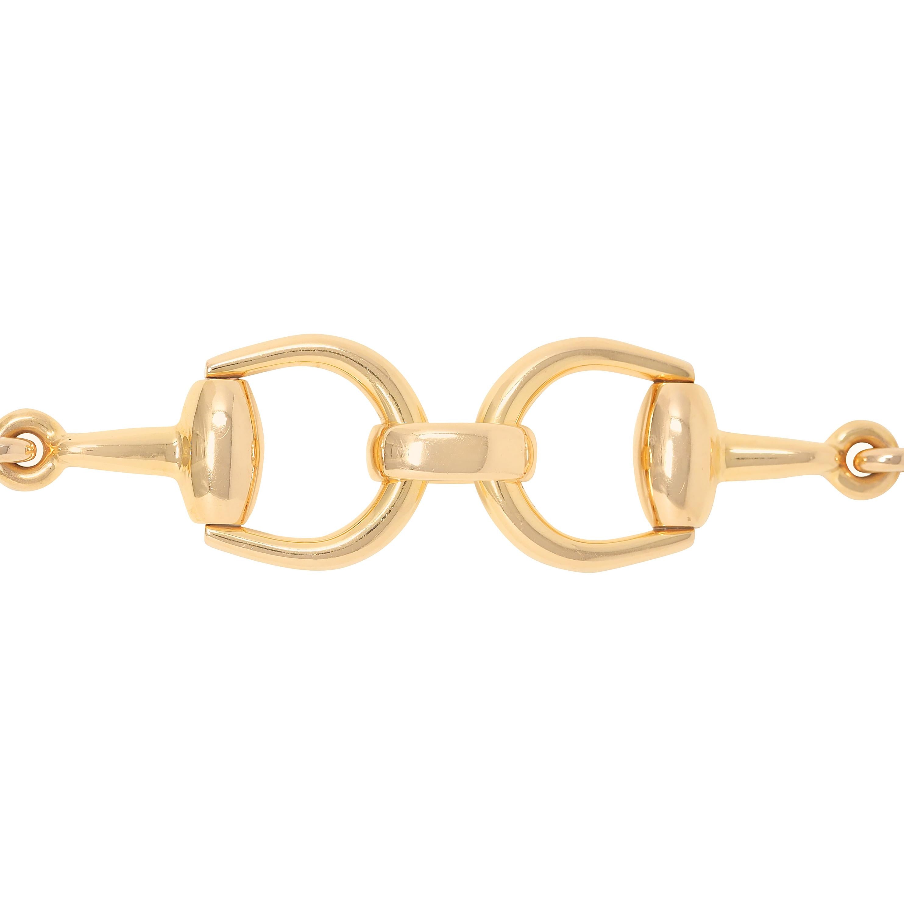 Gucci 18 Karat Yellow Gold Vintage Horsebit Link Bracelet