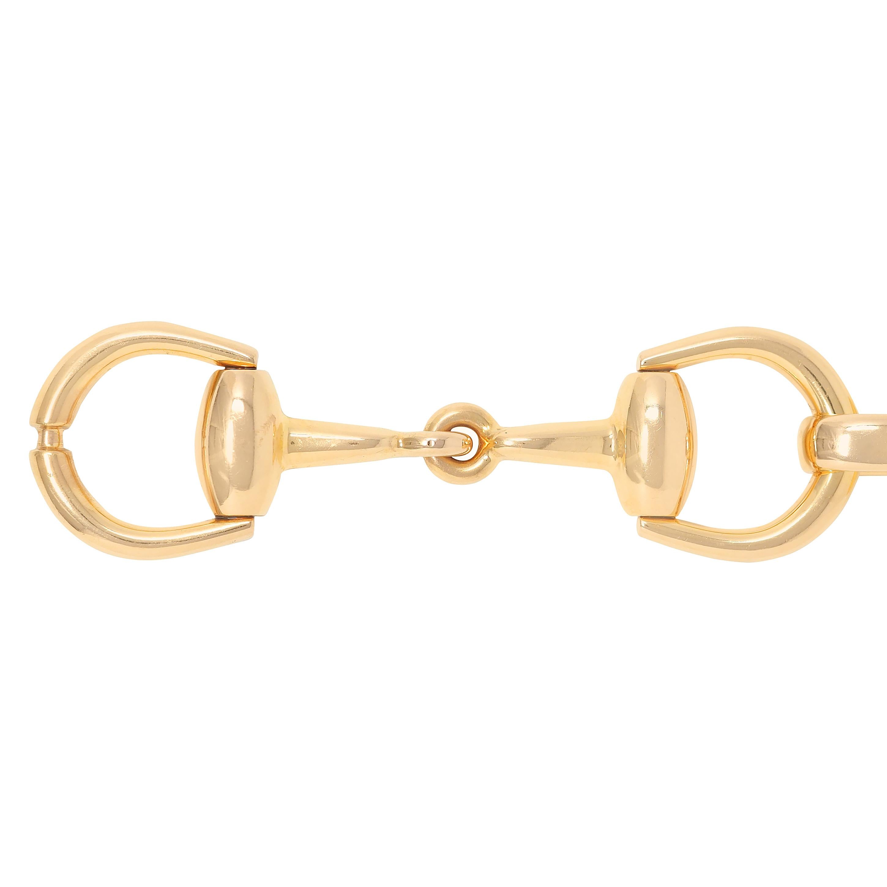 Gucci 18 Karat Yellow Gold Vintage Horsebit Link Bracelet