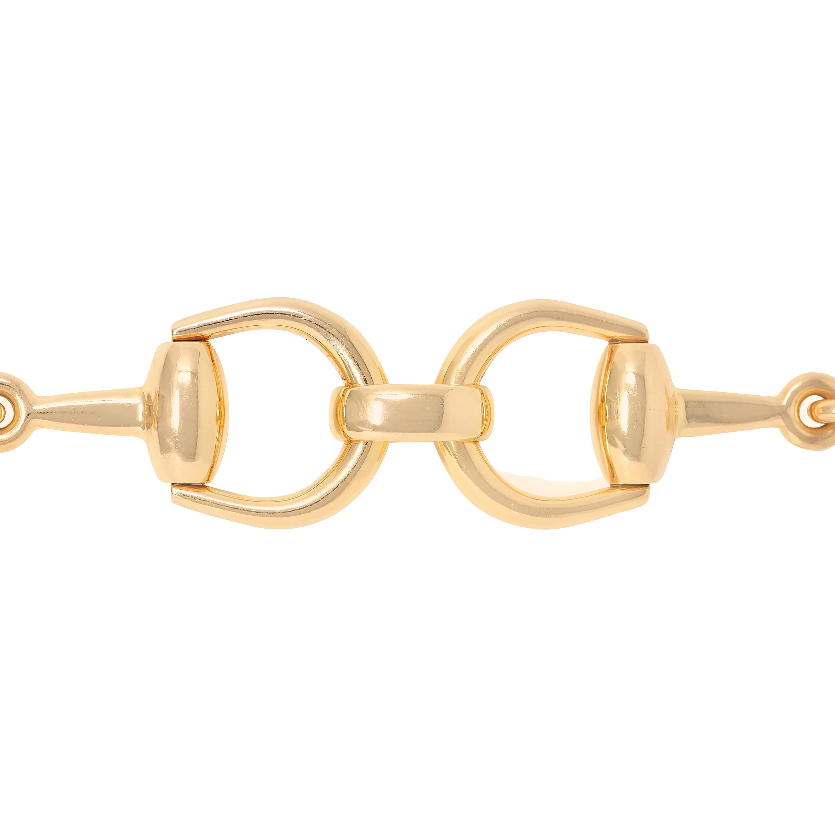 Gucci 18 Karat Yellow Gold Vintage Horsebit Link Bracelet