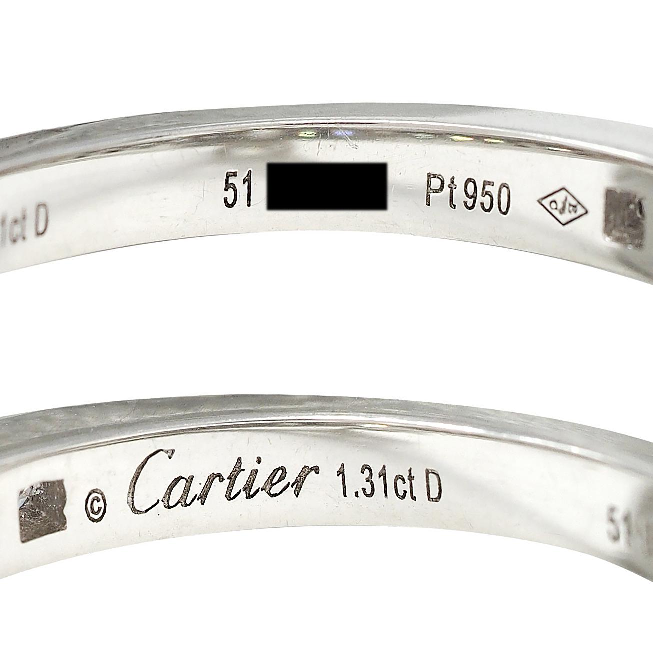 Cartier French 2.00 CTW Brilliant Diamond Platinum Contemporary Engagement Ring