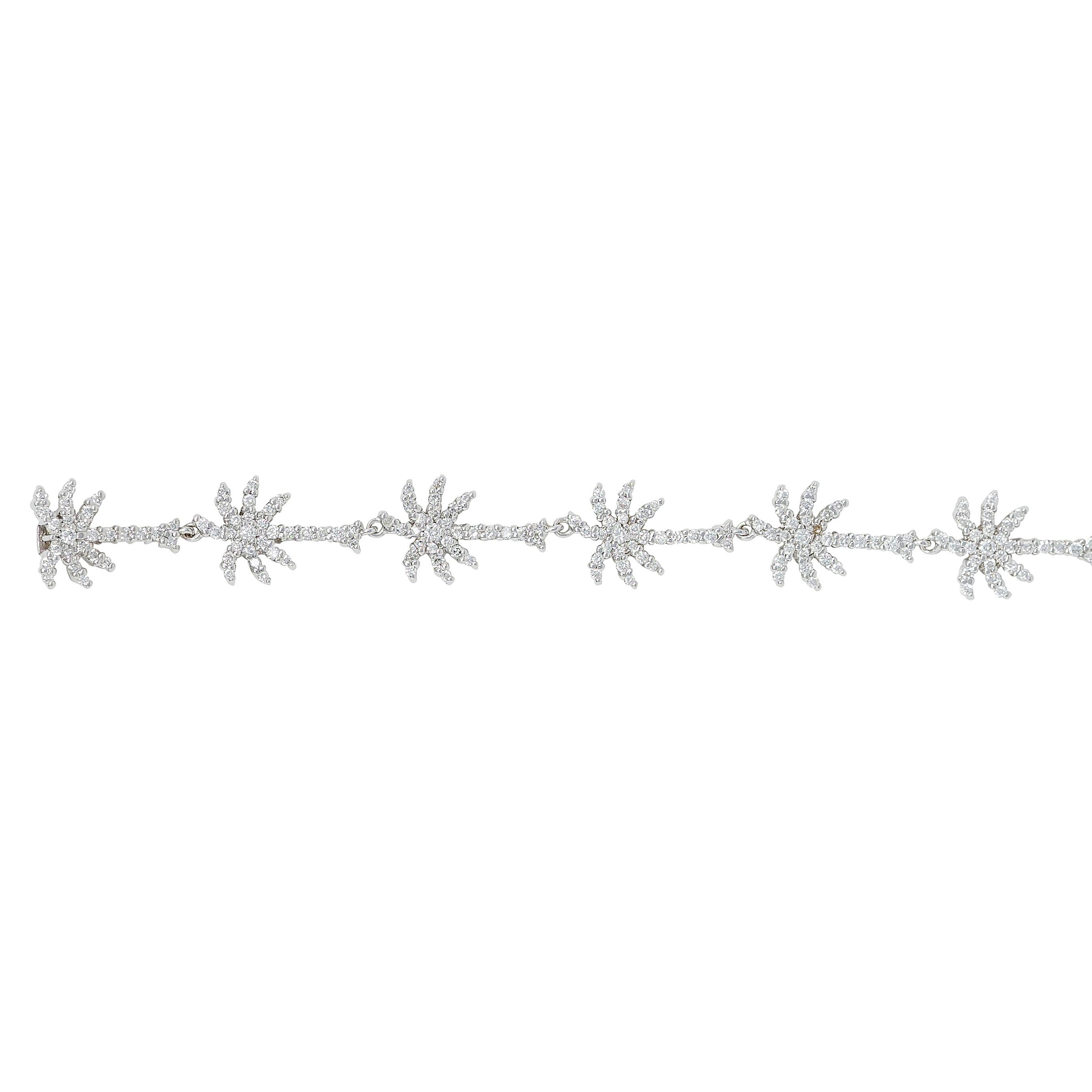 Roberto Coin Diamond 18 Karat White Gold Palm Tree Tiny Treasures Bracelet