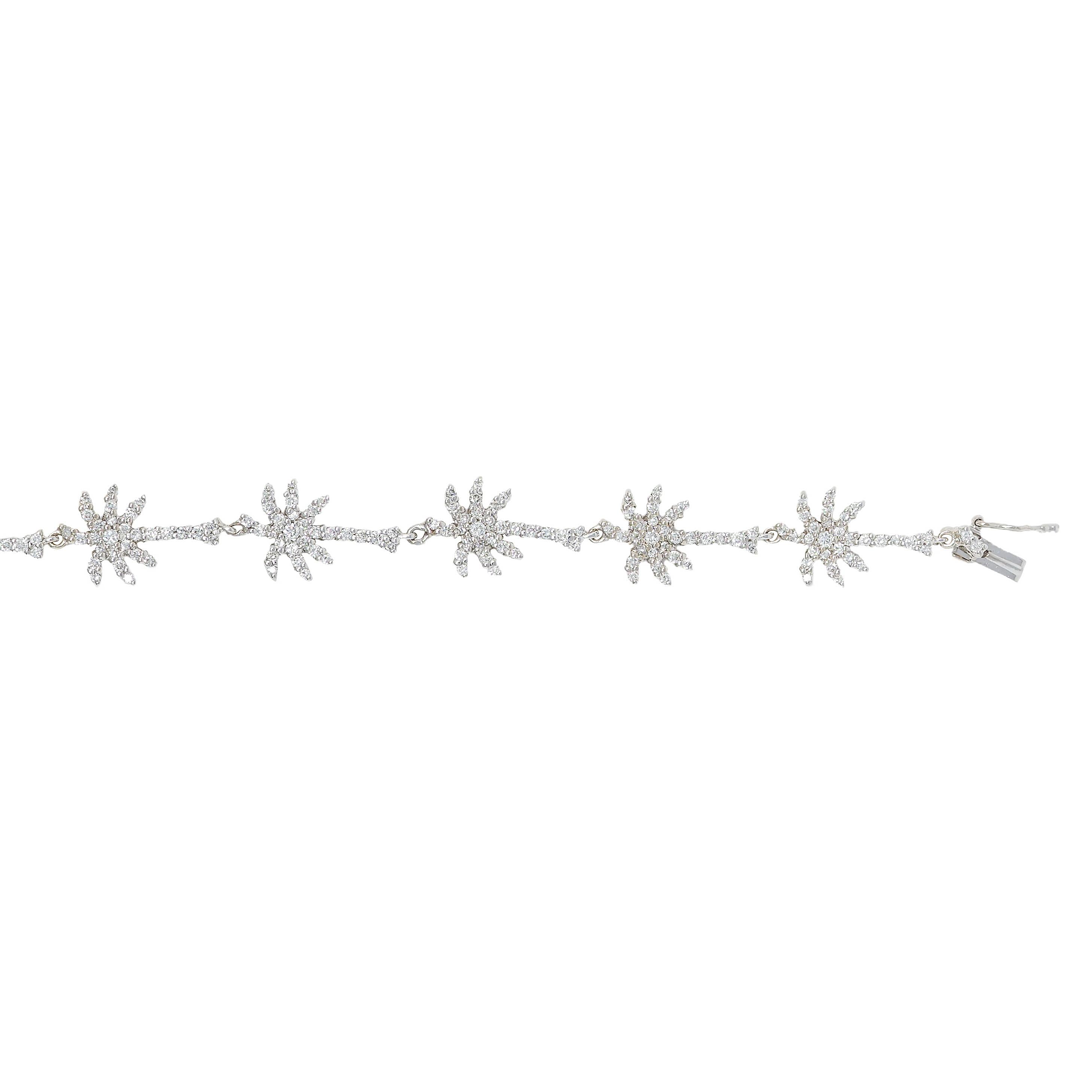 Roberto Coin Diamond 18 Karat White Gold Palm Tree Tiny Treasures Bracelet