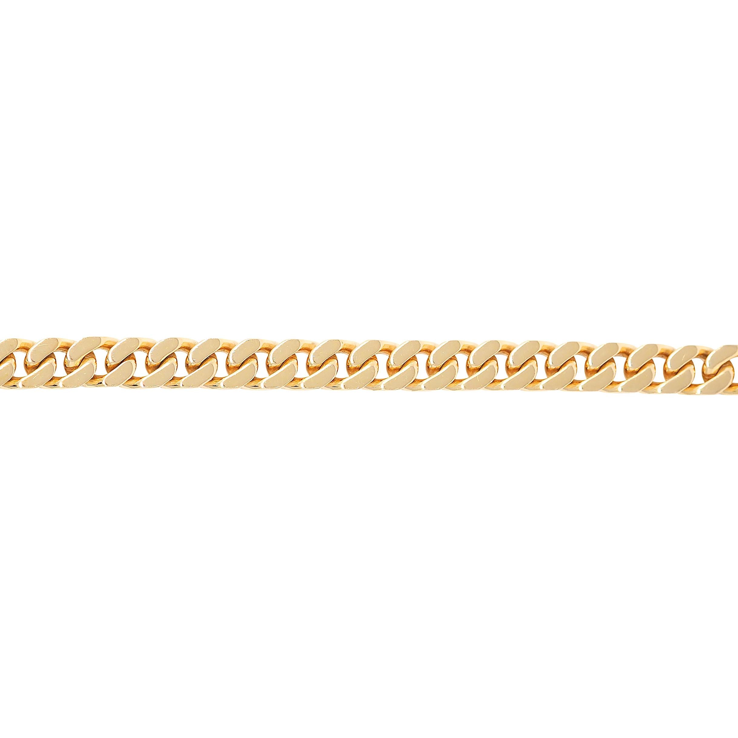 Hermés Contemporary Diamond 18K Gold Kelly Gourmette Cuban Link Bracelet