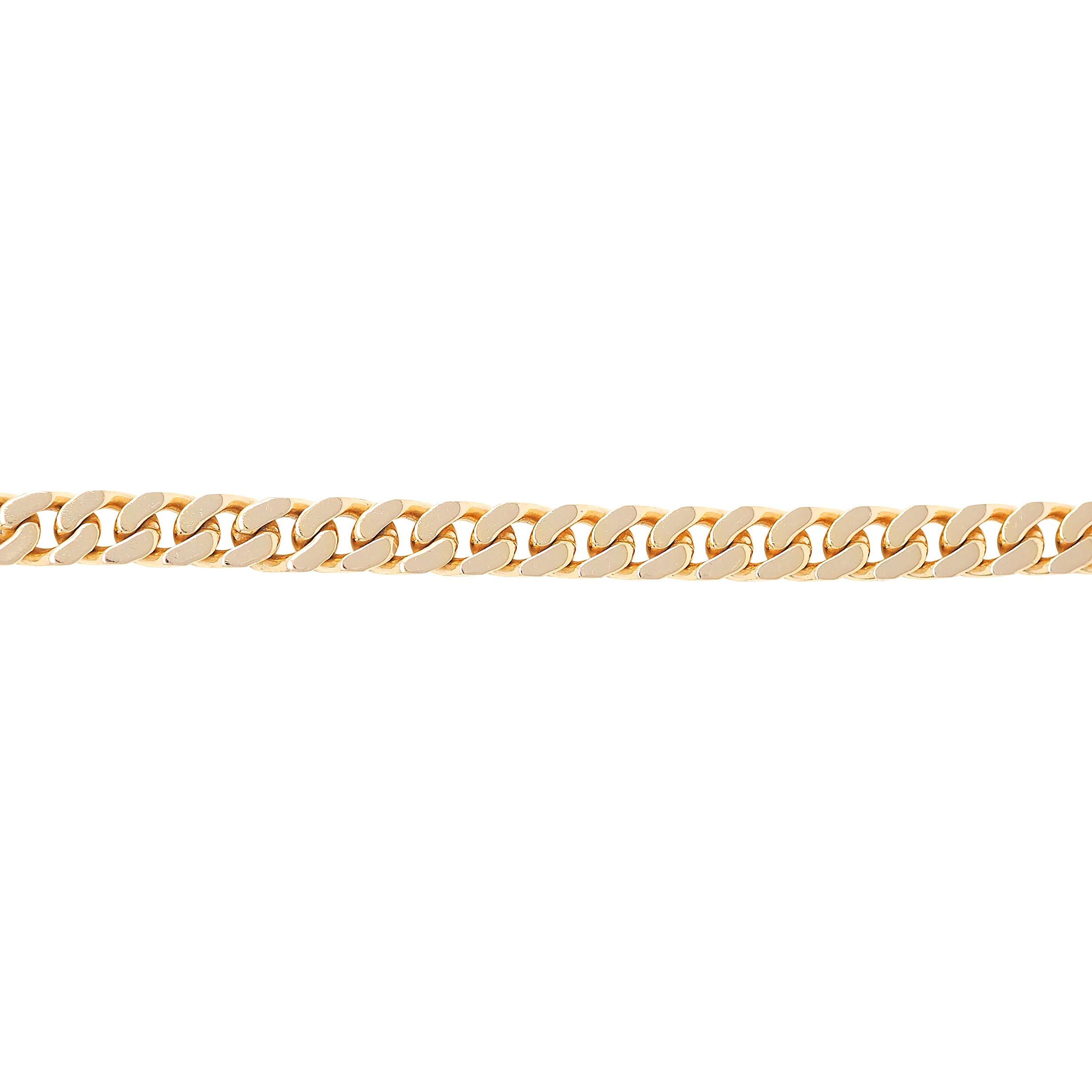 Hermés Contemporary Diamond 18K Gold Kelly Gourmette Cuban Link Bracelet