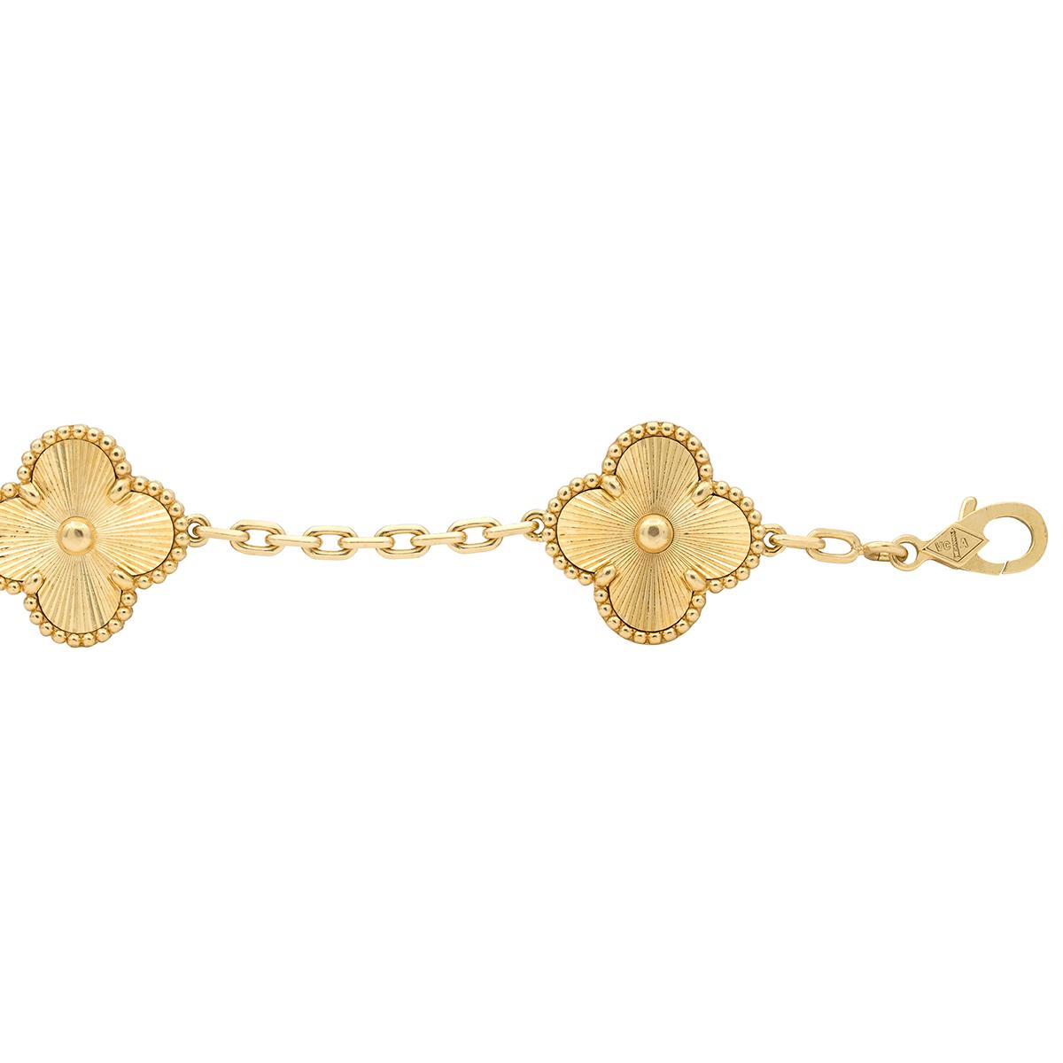 Van Cleef & Arpels 2020's 18K Gold Contemporary Alhambra Station Link Bracelet