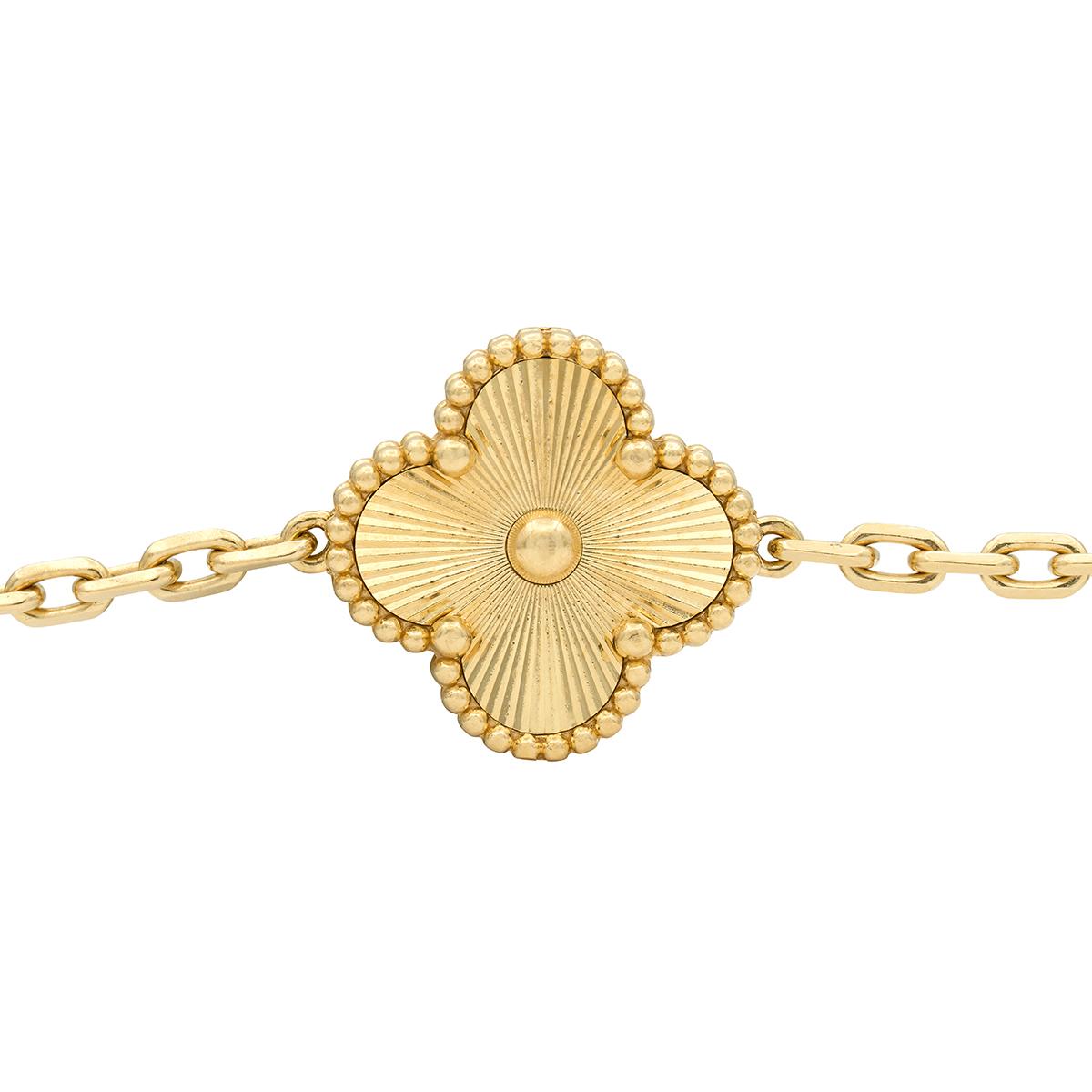 Van Cleef & Arpels 2020's 18K Gold Contemporary Alhambra Station Link Bracelet