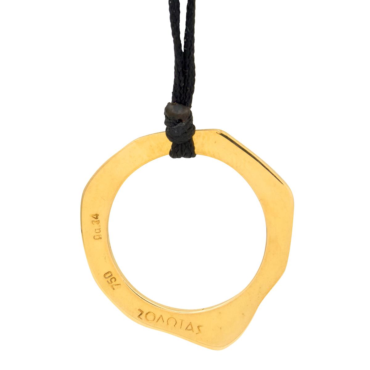 Zolatas 2000's 18 Karat Yellow Gold Contemporary Cord Station Lariat Necklace