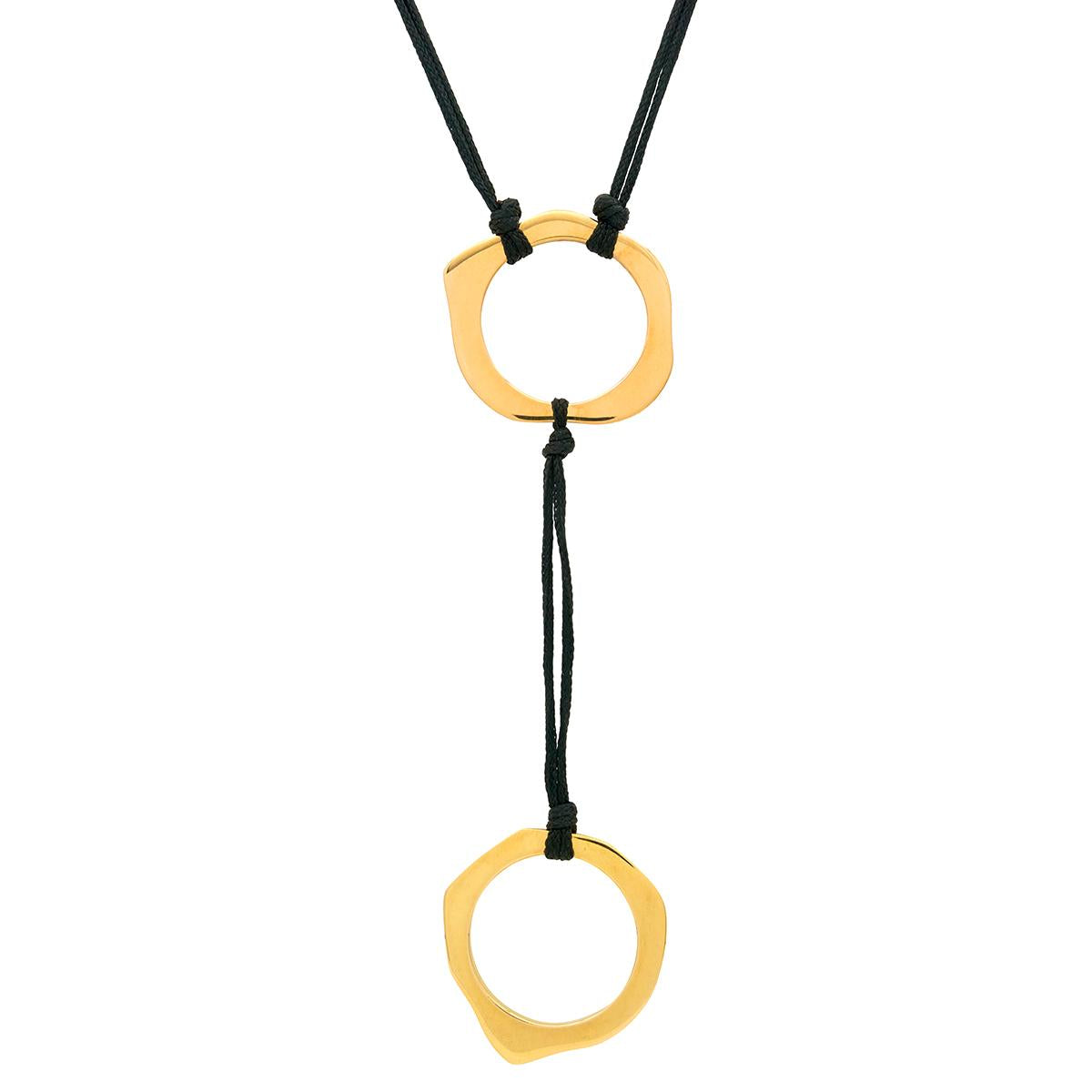 Zolatas 2000's 18 Karat Yellow Gold Contemporary Cord Station Lariat Necklace