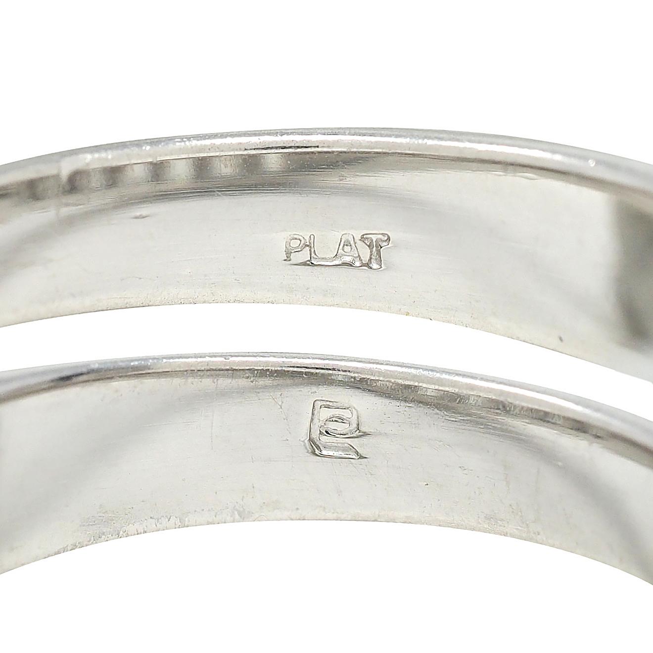 2000's Diamond Platinum Baguette Stacking Band Ring