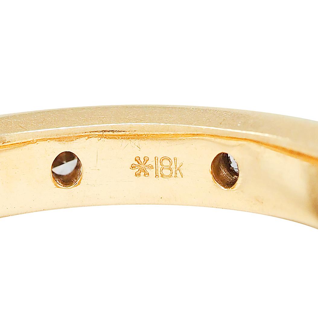 2000's Diamond 18 Karat Yellow Gold Flush Set Band Ring