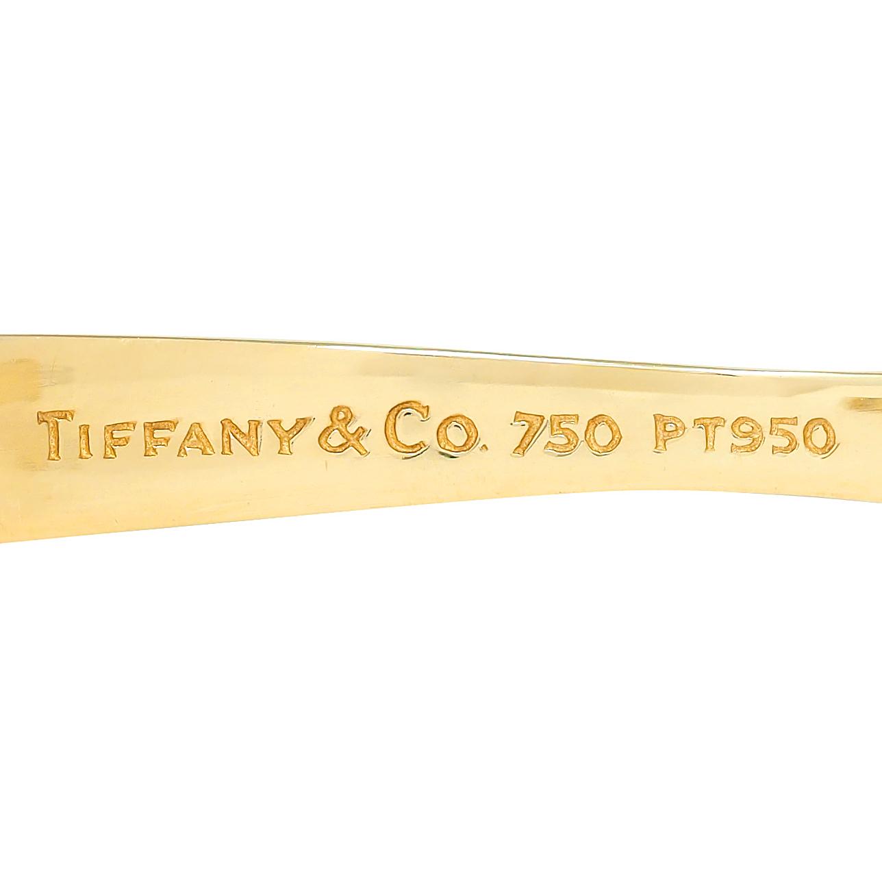 Tiffany & Co. 1990's Diamond 18 Karat Yellow Gold Vintage Etoile Bangle Bracelet