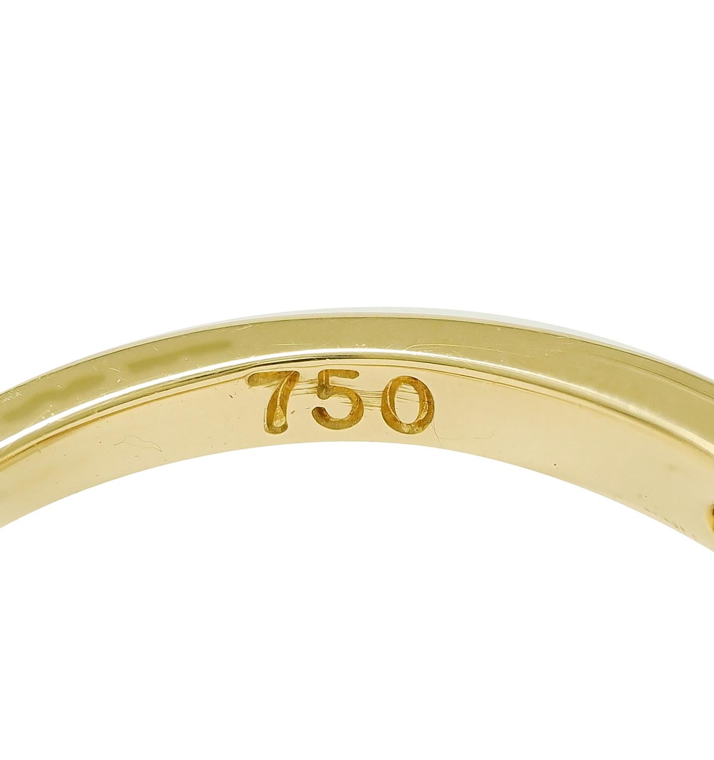 Tiffany & Co. 1990's 1.00 CTW Emerald Diamond 18K Gold Vintage Cluster Ring