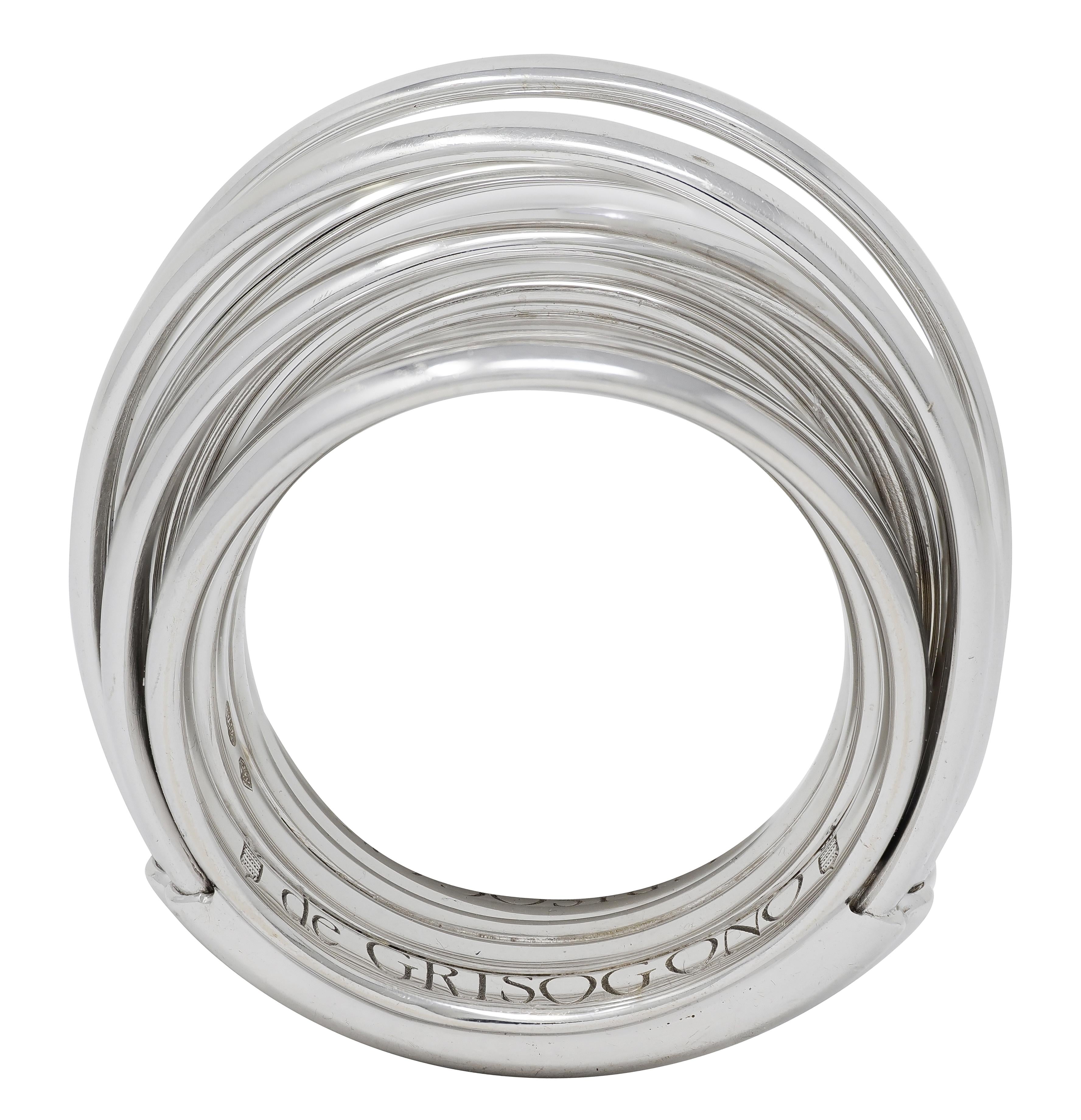 De Grisogono Contemporary 18 Karat White Gold Domed Allegra Band Ring