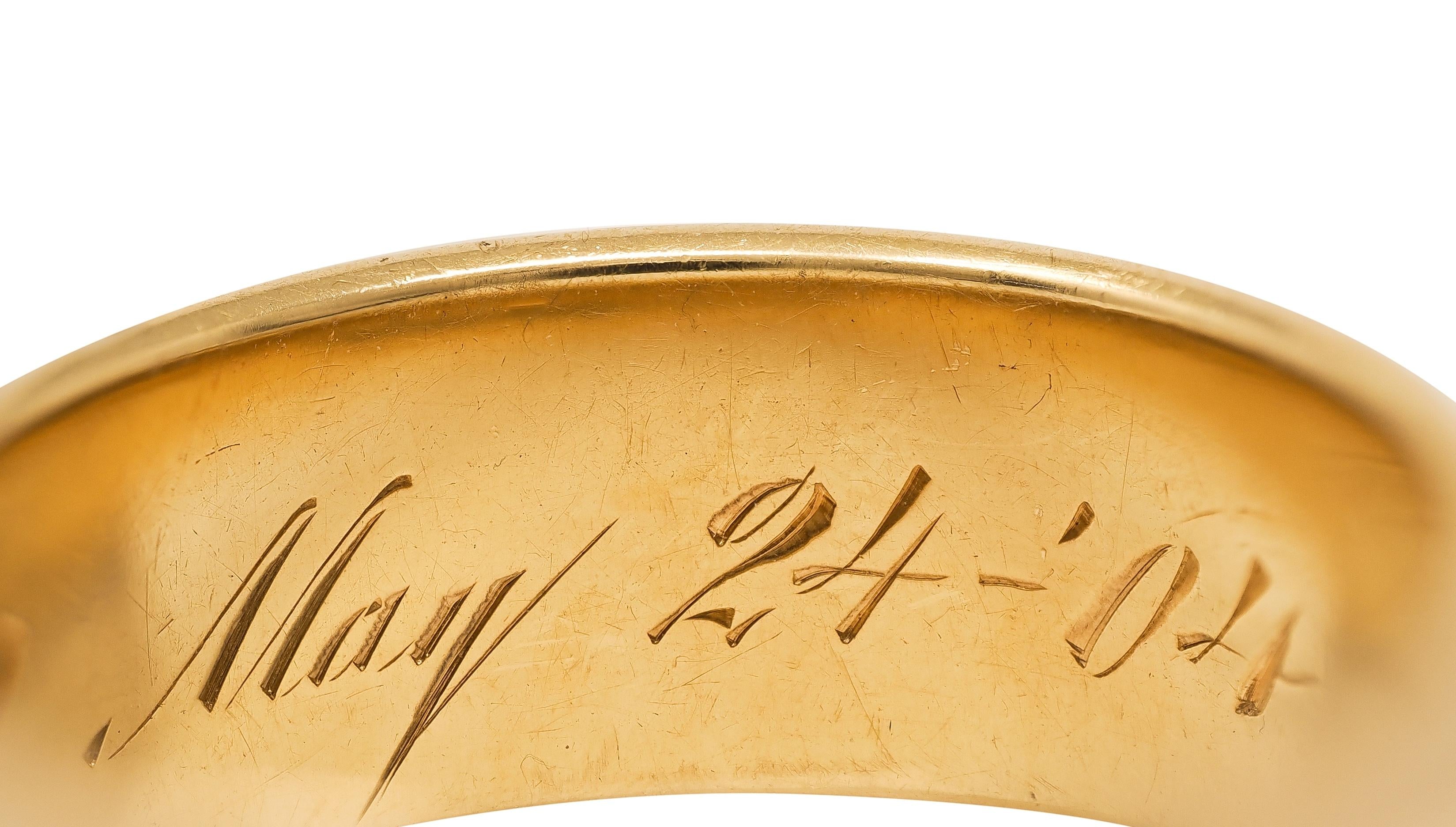 C.D. Peacock 1904 18 Karat Yellow Gold Vintage Wedding Cigar Band Ring